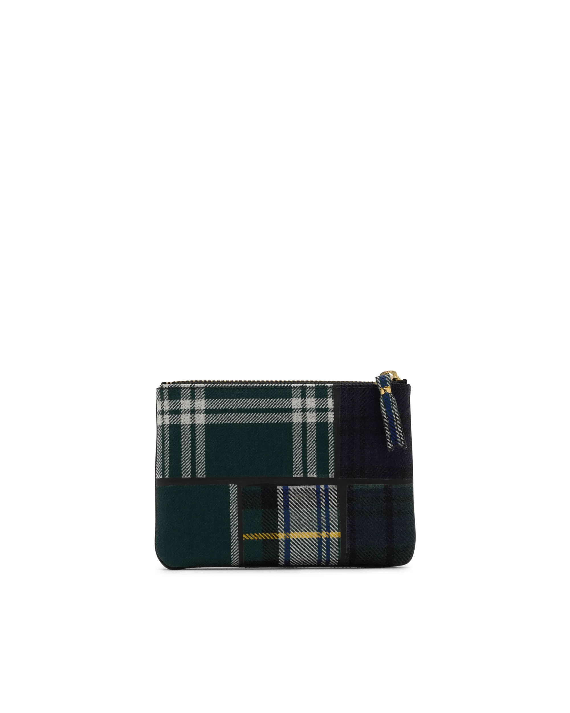 Small Tartan Patchwork Zip Pouch - DIHSAN