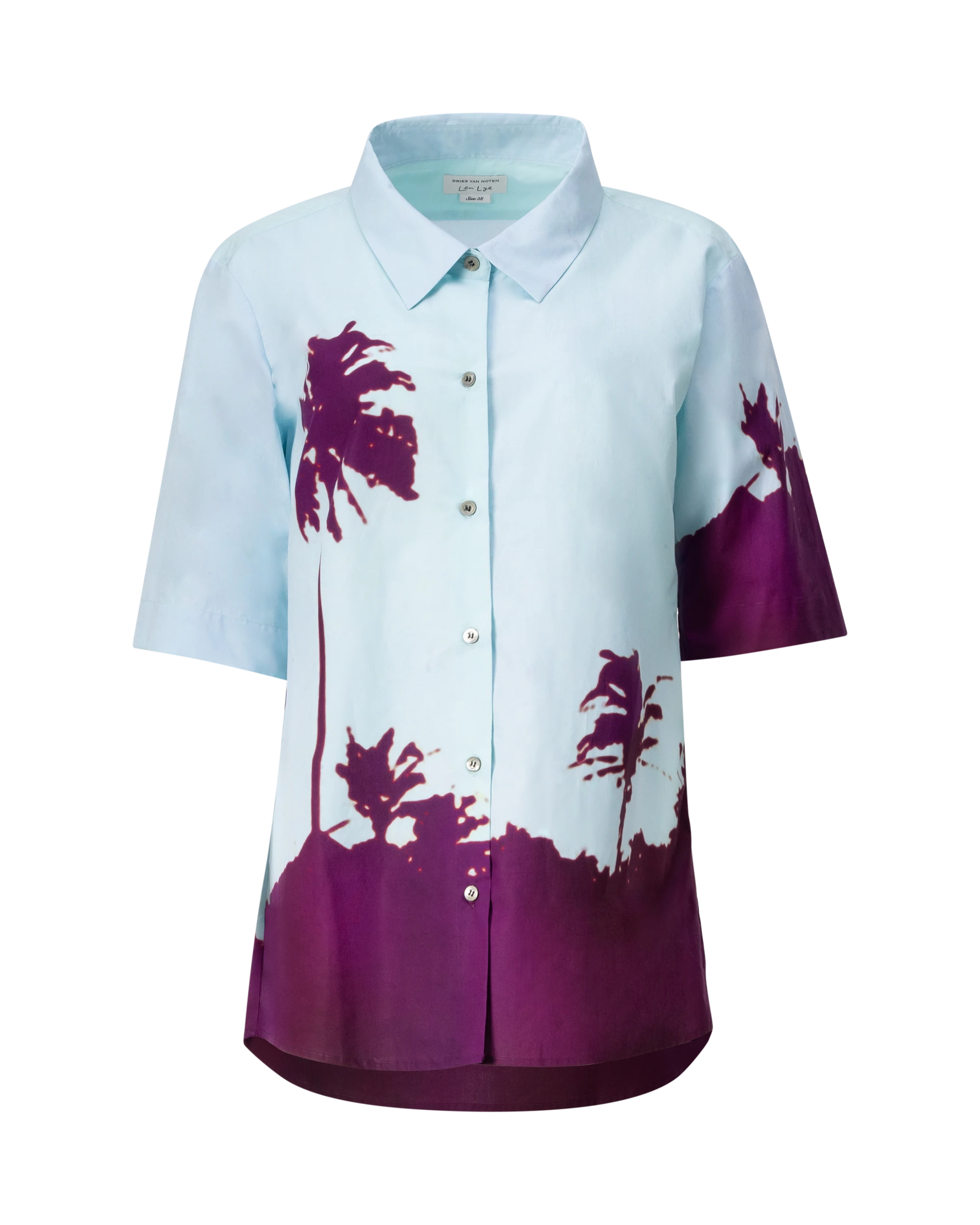 Palm-Printed Cotton Poplin Shirt