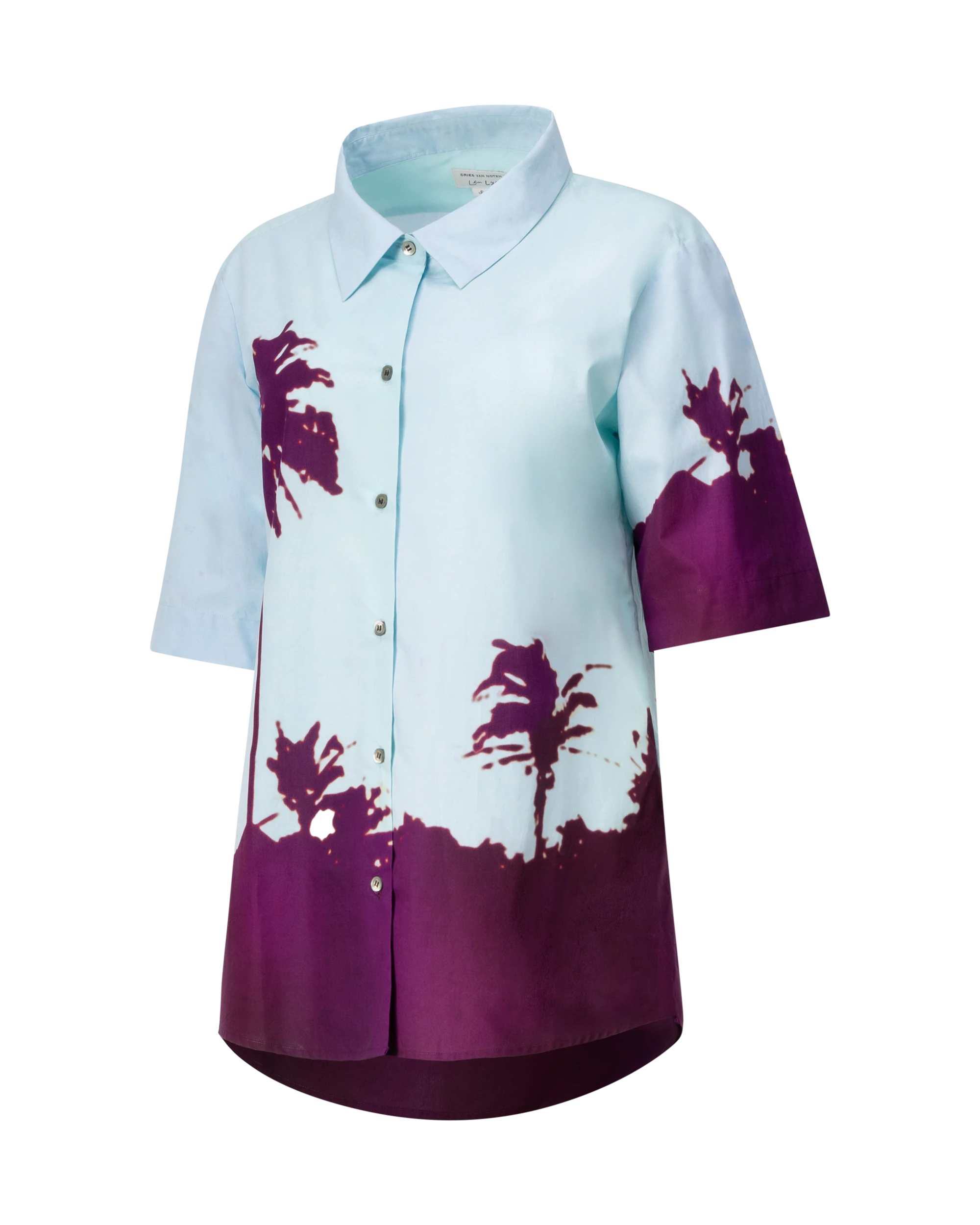 Palm-Printed Cotton Poplin Shirt