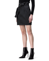 Paperbag Waist Denim Mini Skirt