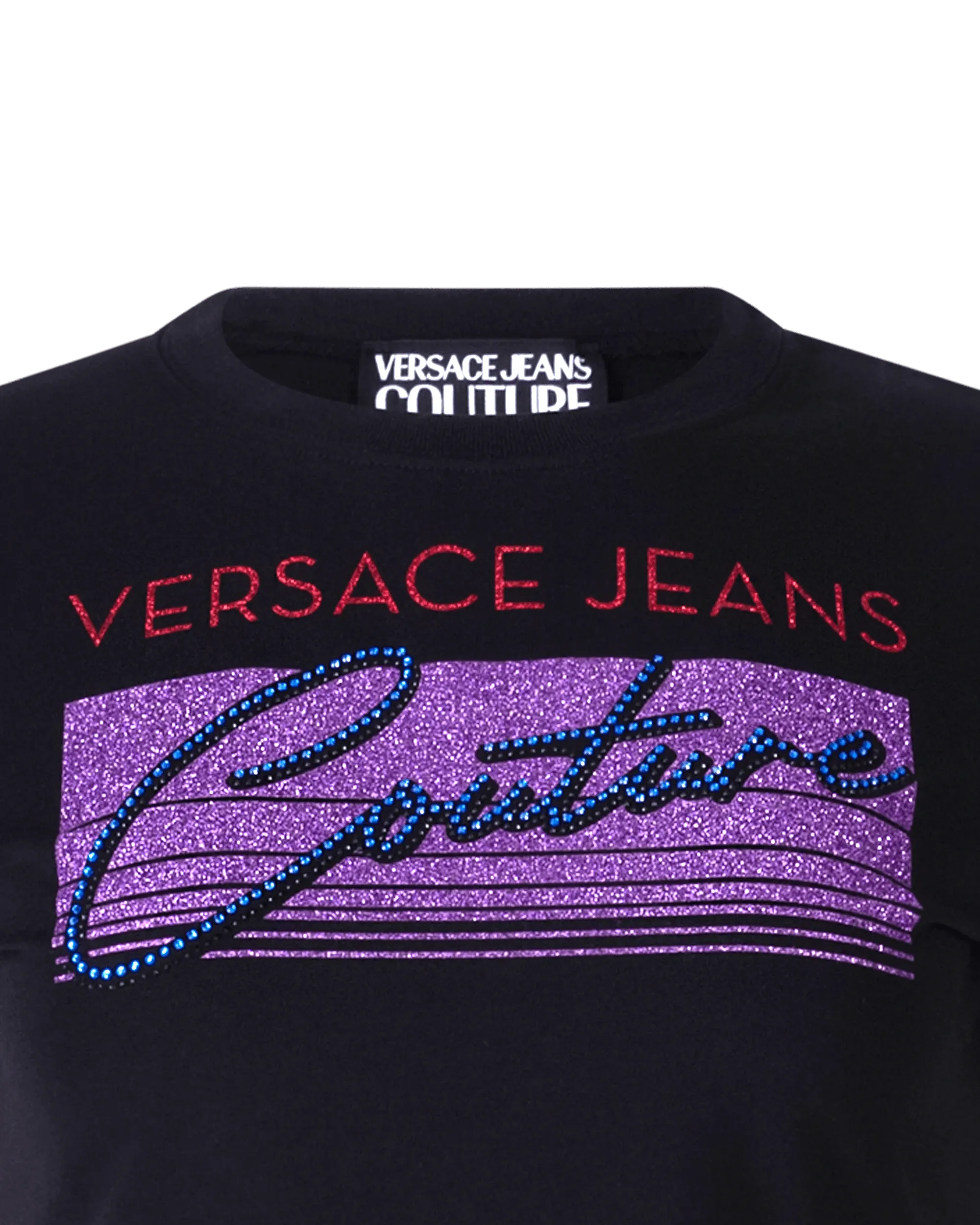 Glitter Logo Printed Cropped T-shirt