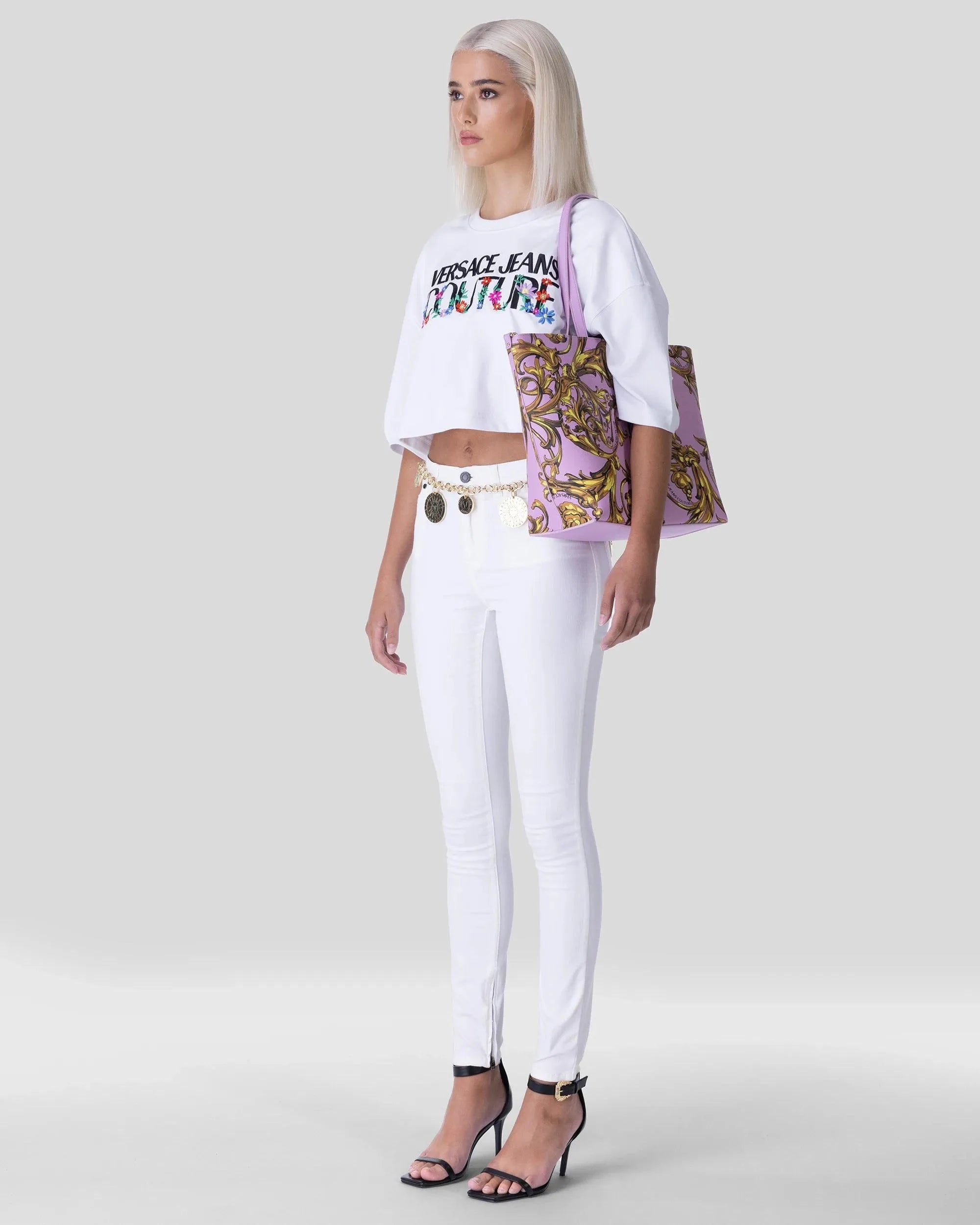 Floral Logo Cropped T-shirt