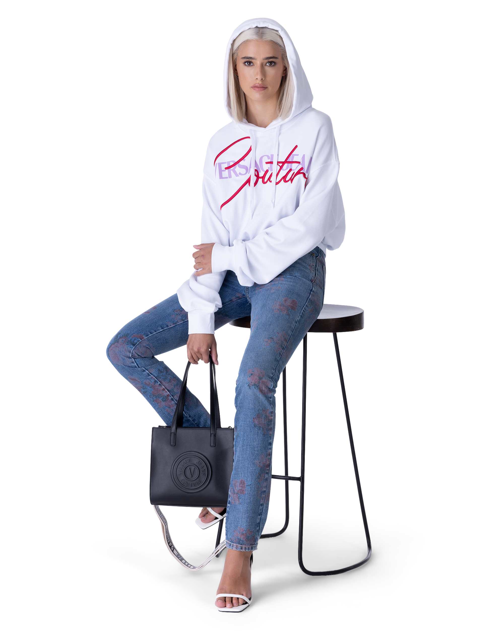 White Cotton Versace Jeans Couture Hoodie by Versace Jeans Couture | DIHSAN