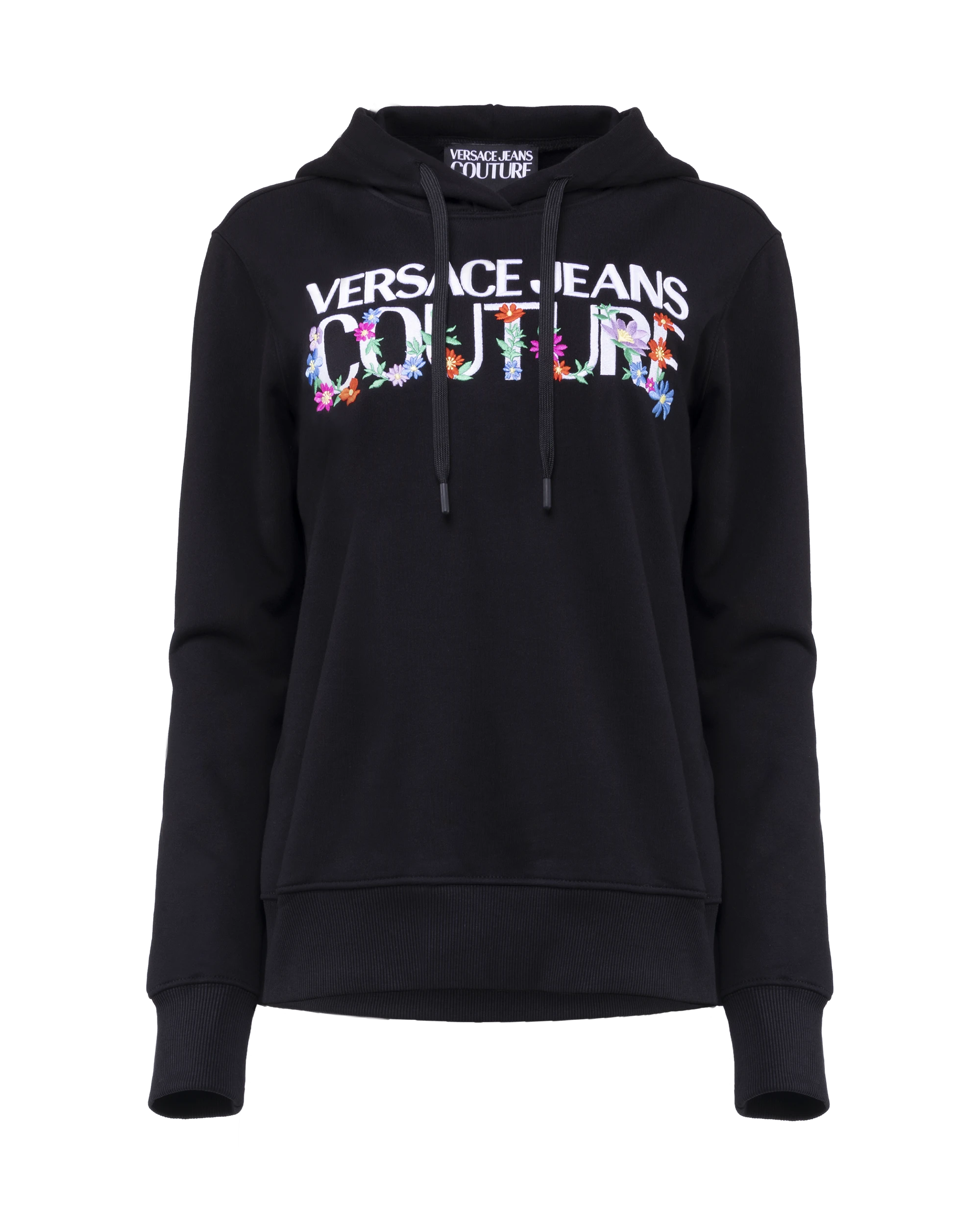 Floral Embroidered Logo Hoodie