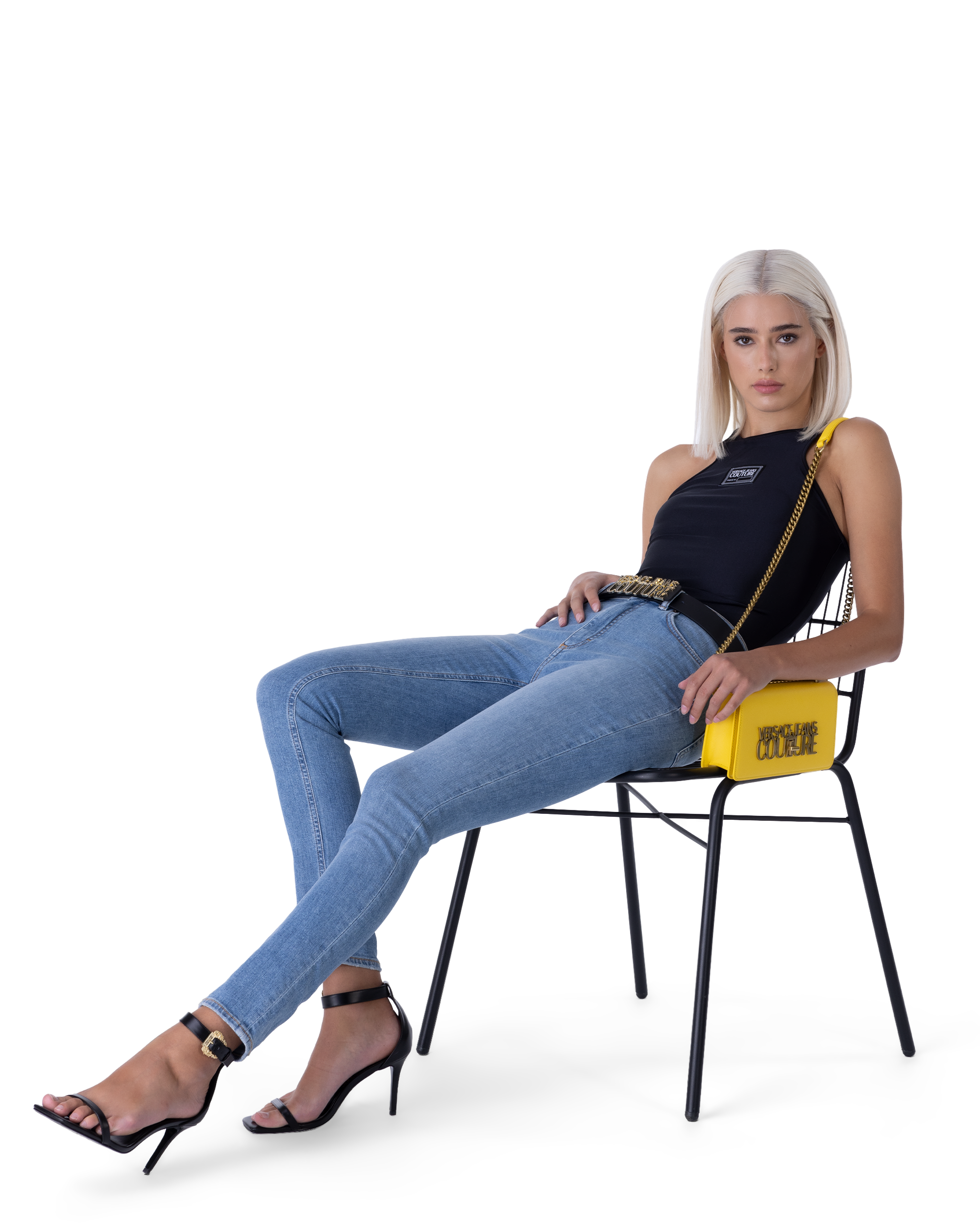 Black Polyester Blend Versace Jeans Couture Bodysuit by Versace Jeans Couture | DIHSAN