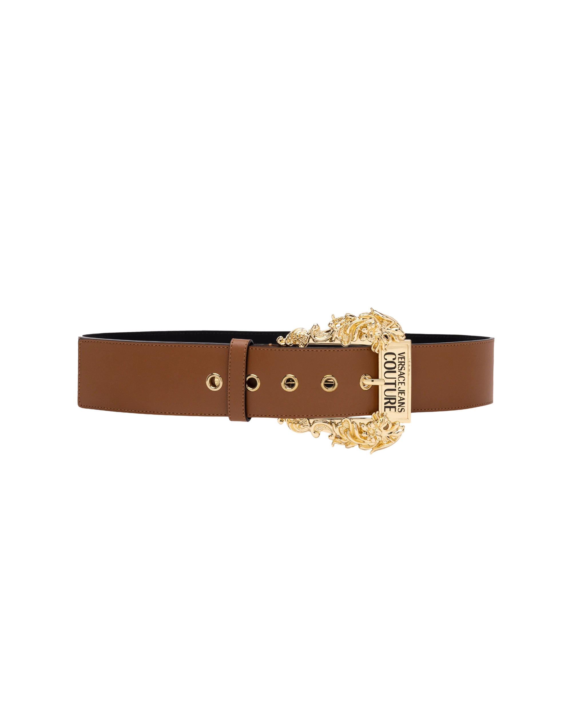 Gold Garland Logo Leather Belt