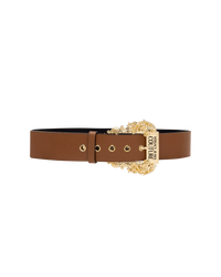 Gold Garland Logo Leather Belt - DIHSAN