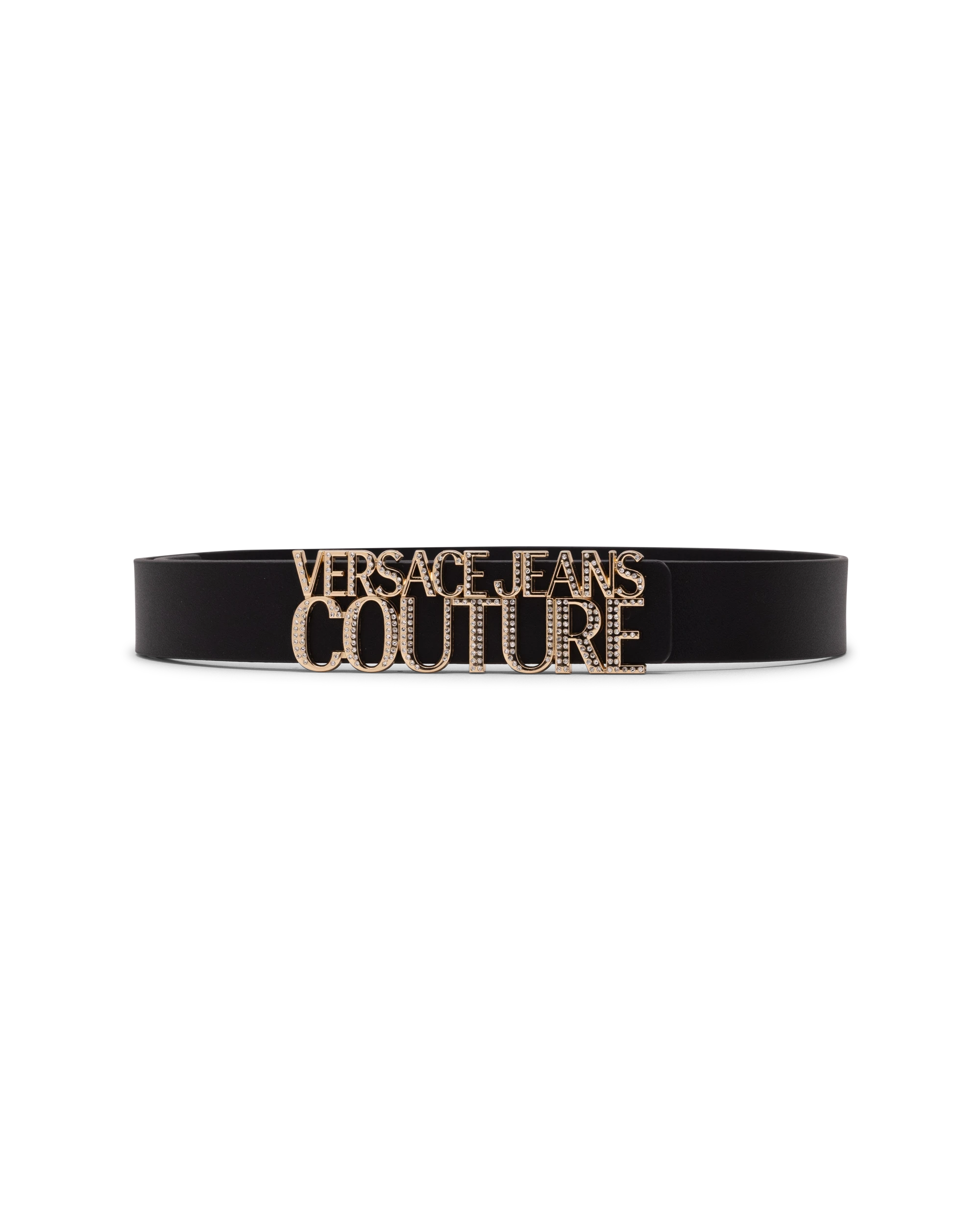 Leather Belt With Silver Logo