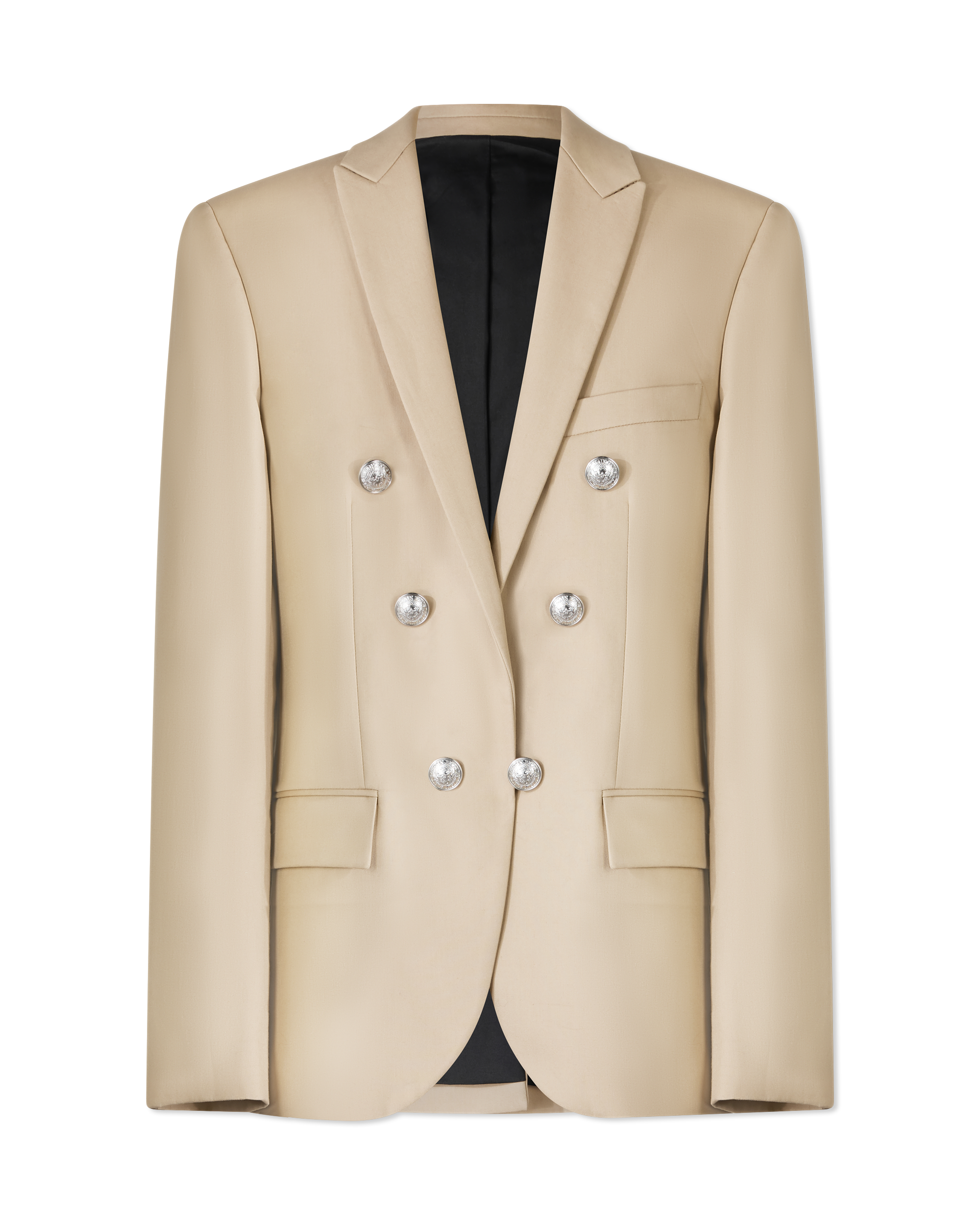 Pointed Collar 6 Buttons Jacket