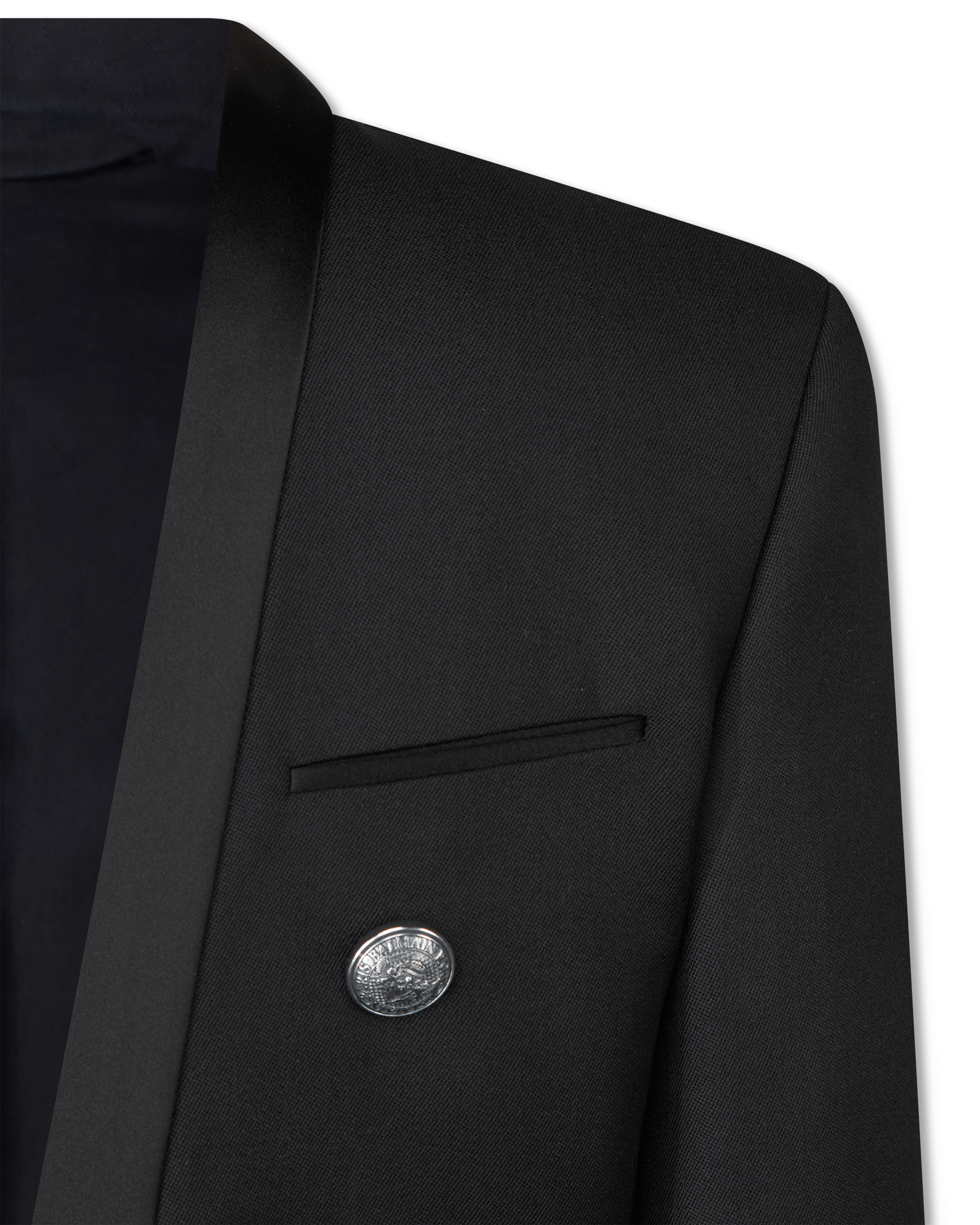 Balmain Button Embellished Wool Blazer