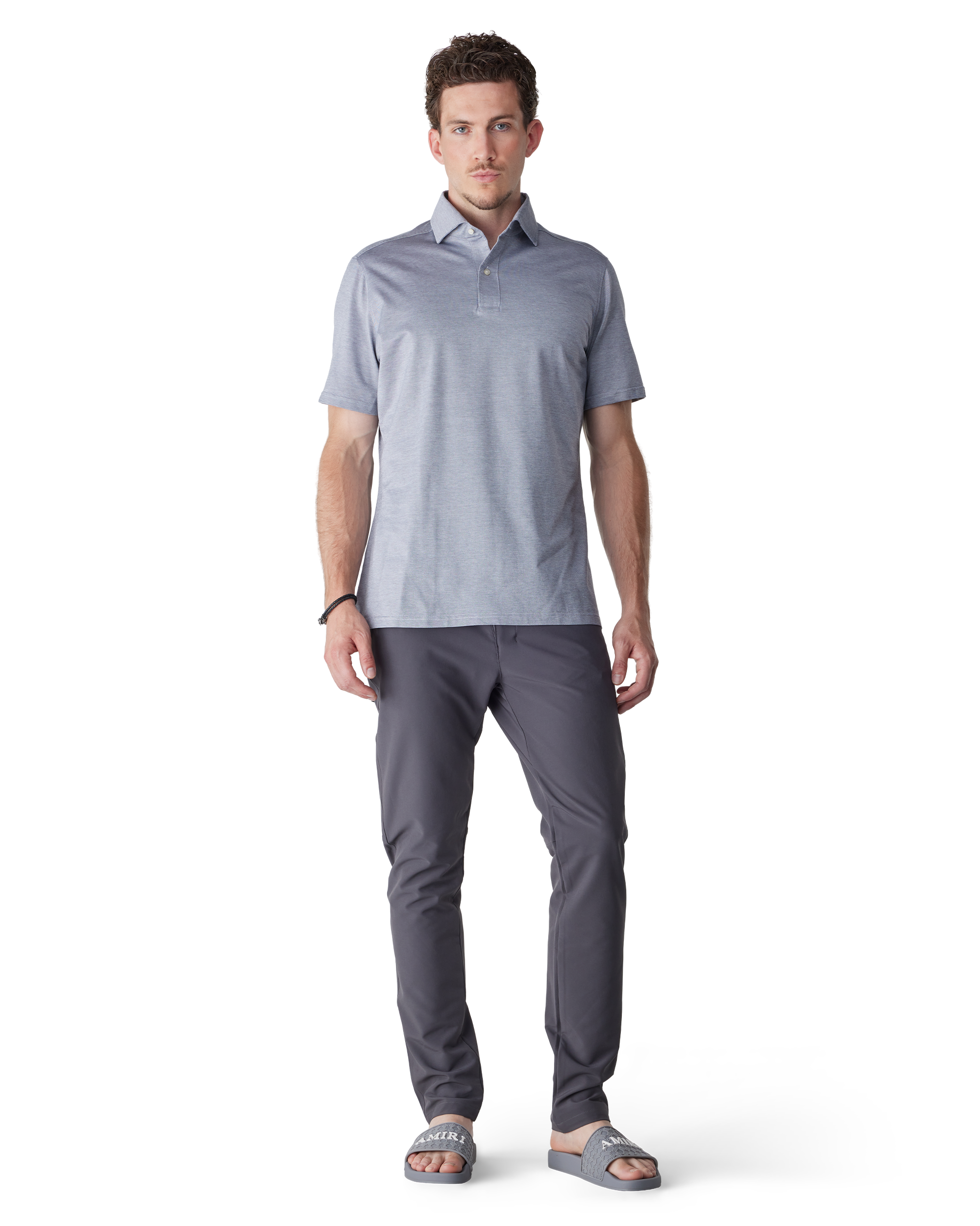 Grey Polyester Blend T-ATG Slim Golf Pants by BOSS Green | DIHSAN