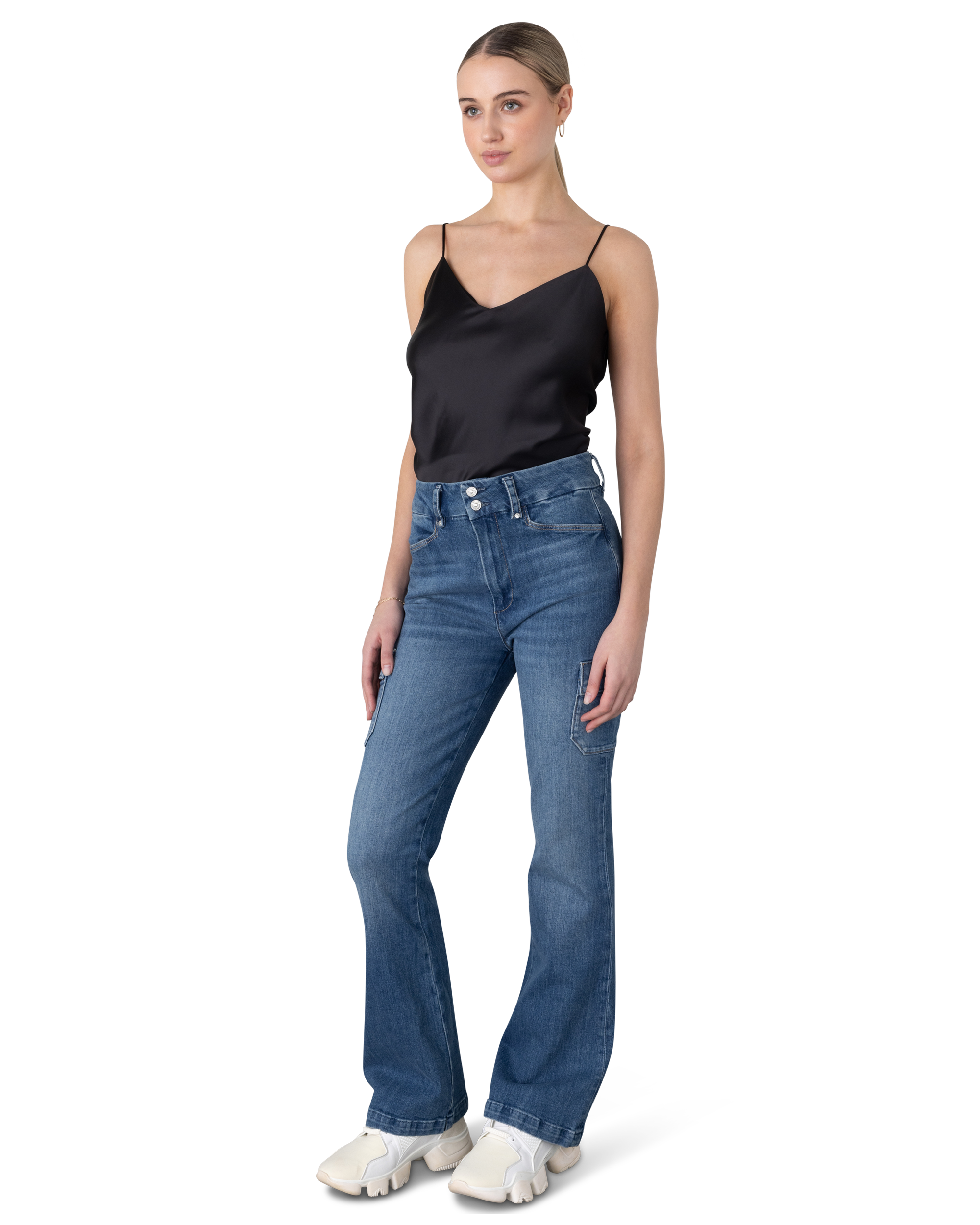 Dion 32" Cargo Flare Jeans