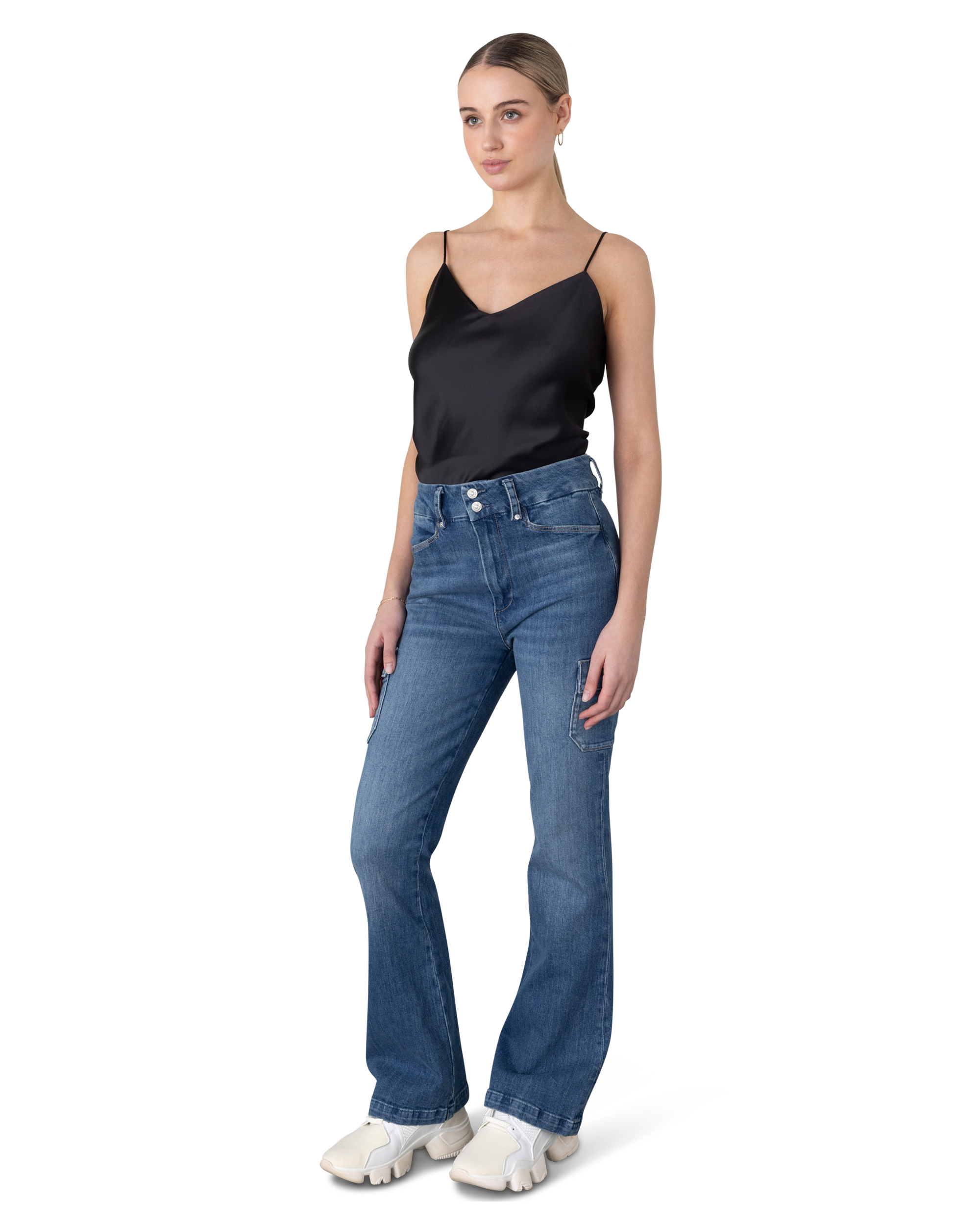 Dion 32" Cargo Flare Jeans