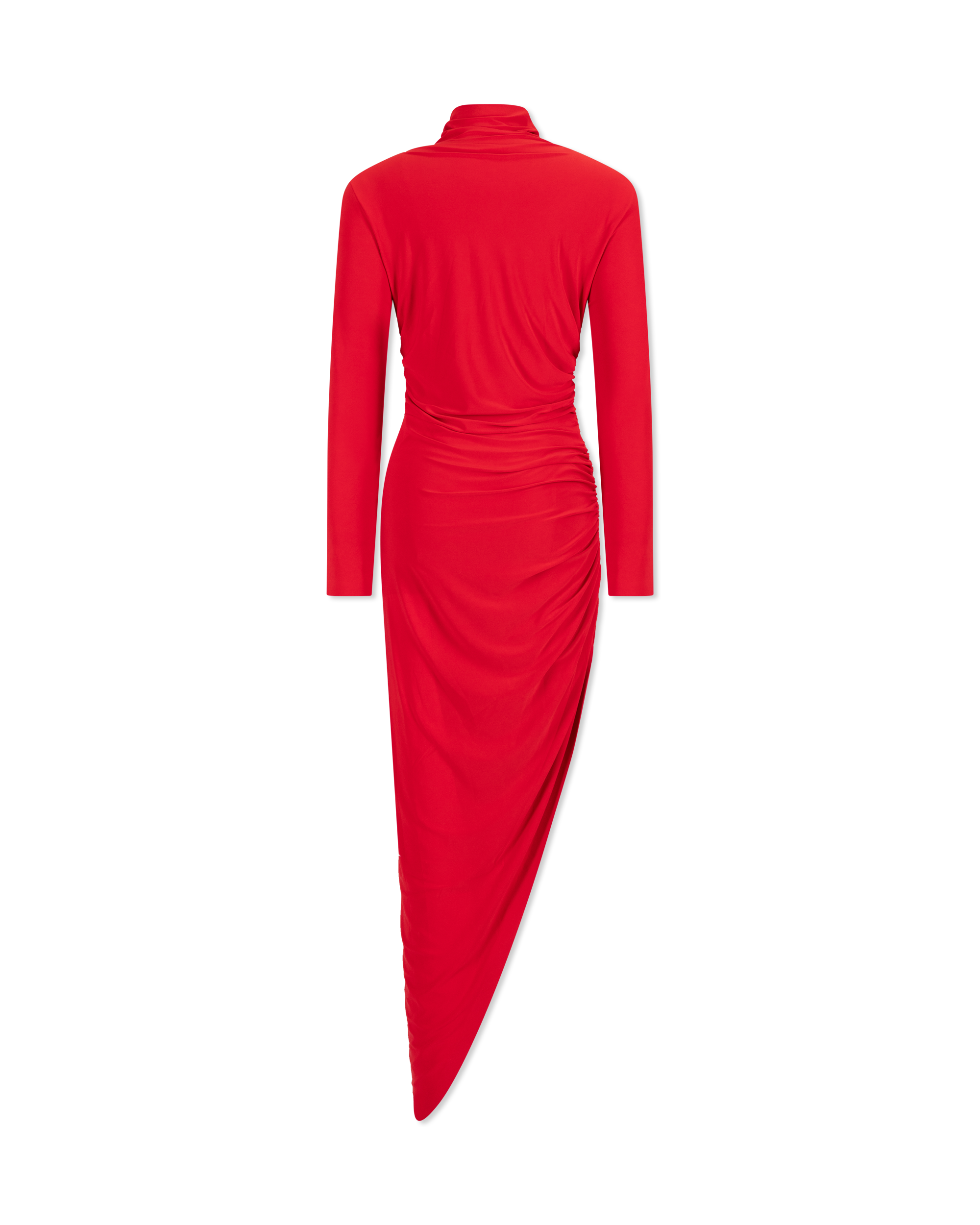 Long Sleeve Side Draped Gown