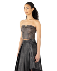Mini Monogram Leather Bustier Top