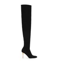 Moneta Monogram Knit Over-The-Knee Boots - DIHSAN