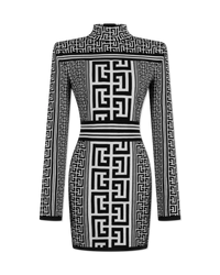 Long Sleeve Monogram Mini Dress