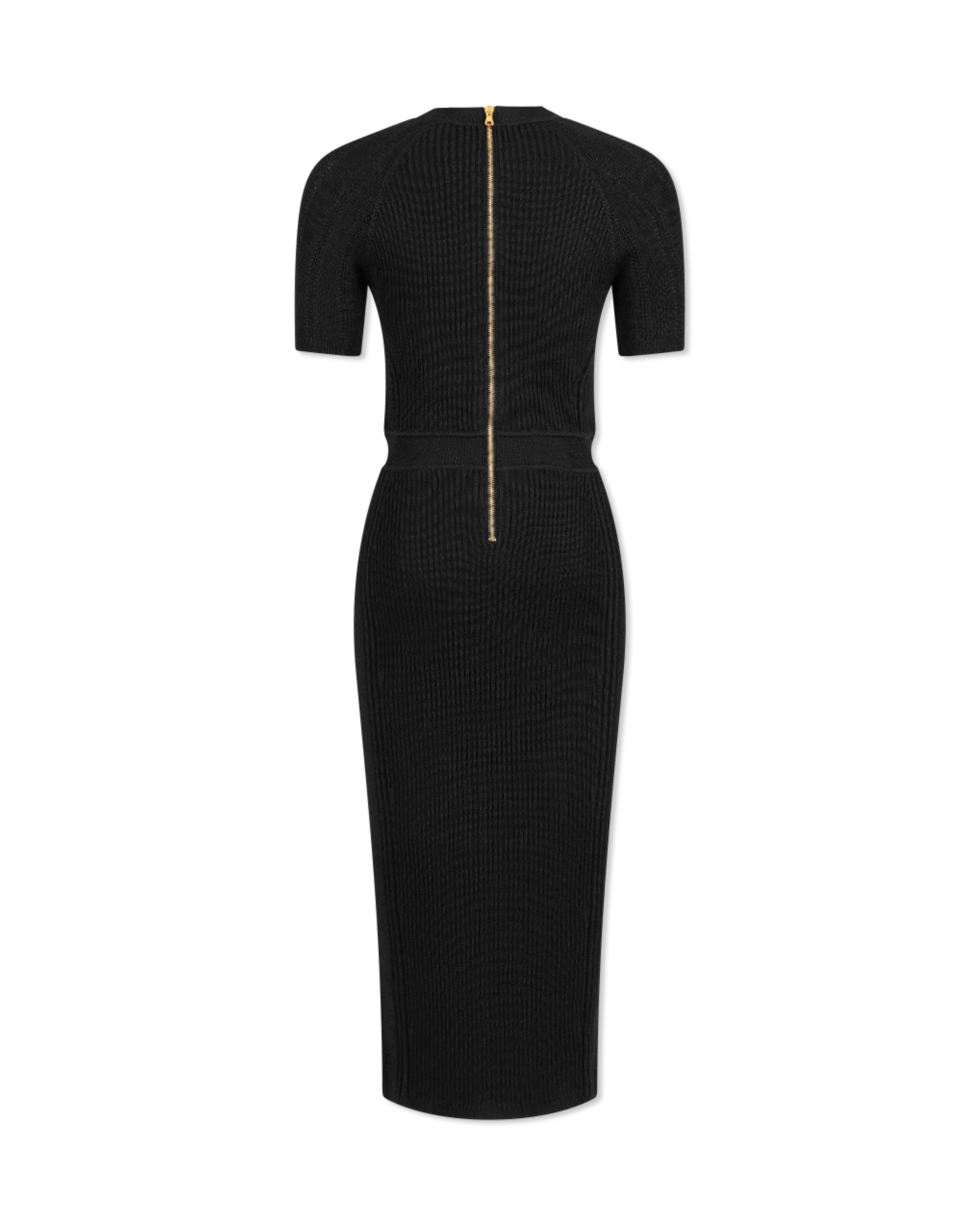 Short Sleeve Ribbed Knit Midi Dress