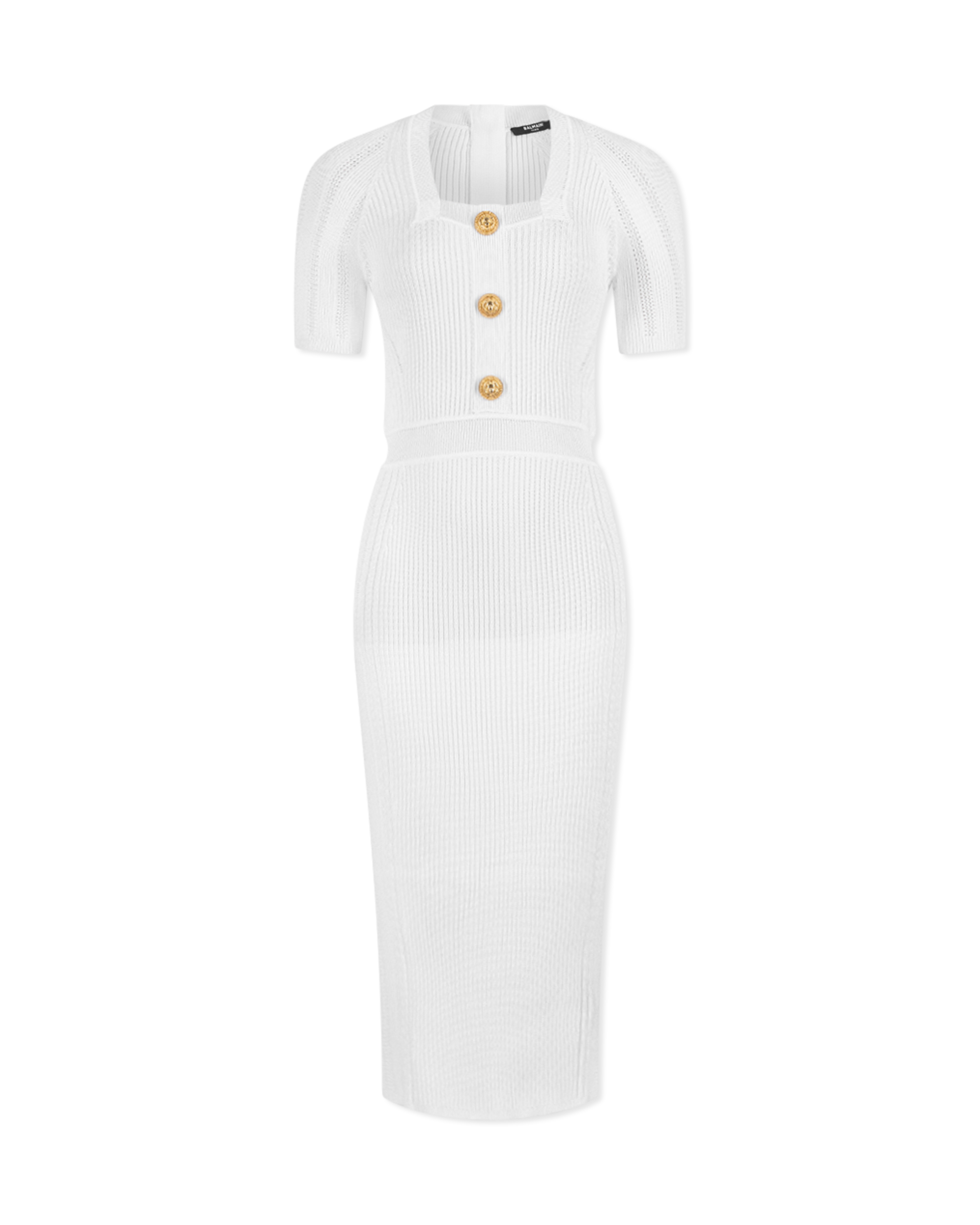 Short Sleeve Ribbed Knit Midi Dress