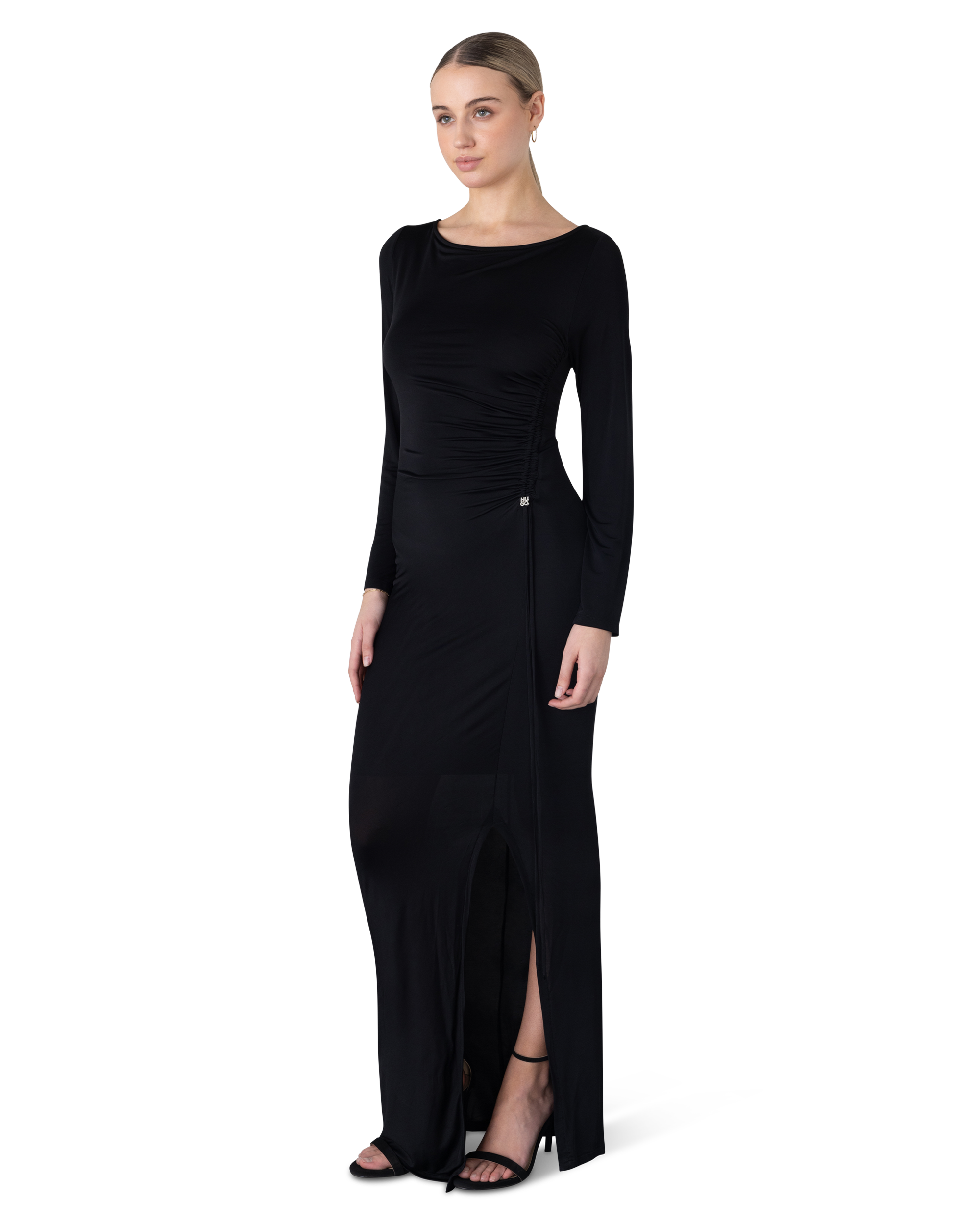 Narianne Boat Neck Long Dress