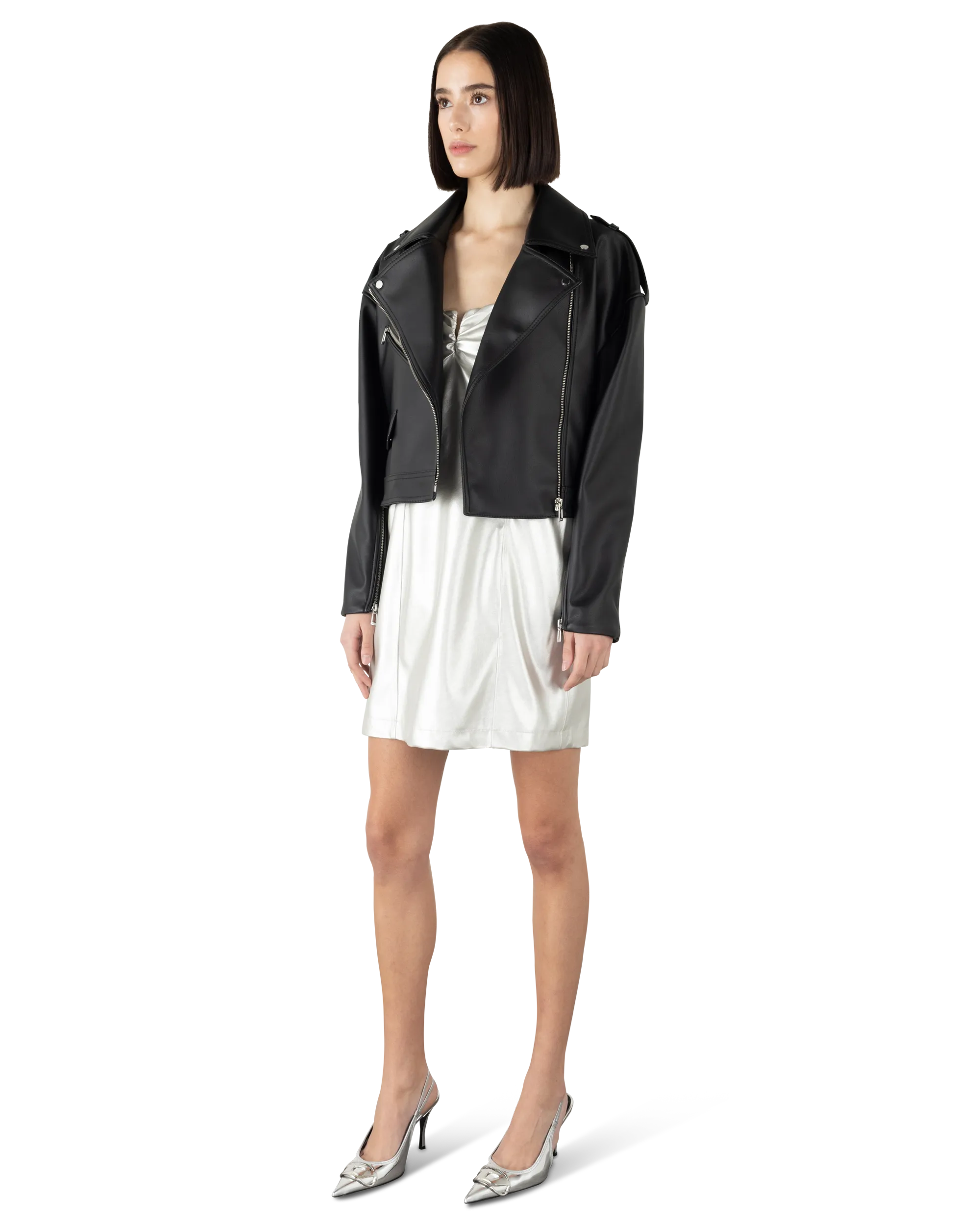 Arida Faux Leather Biker Jacket