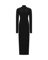 Long Sleeve Turtleneck Side Slit Gown - DIHSAN