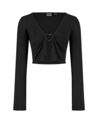 Dortensie Jersey Cropped Cardigan Top - DIHSAN