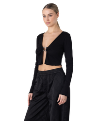 Dortensie Jersey Cropped Cardigan Top