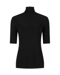 Half Sleeve Fitted Turtleneck Top - DIHSAN