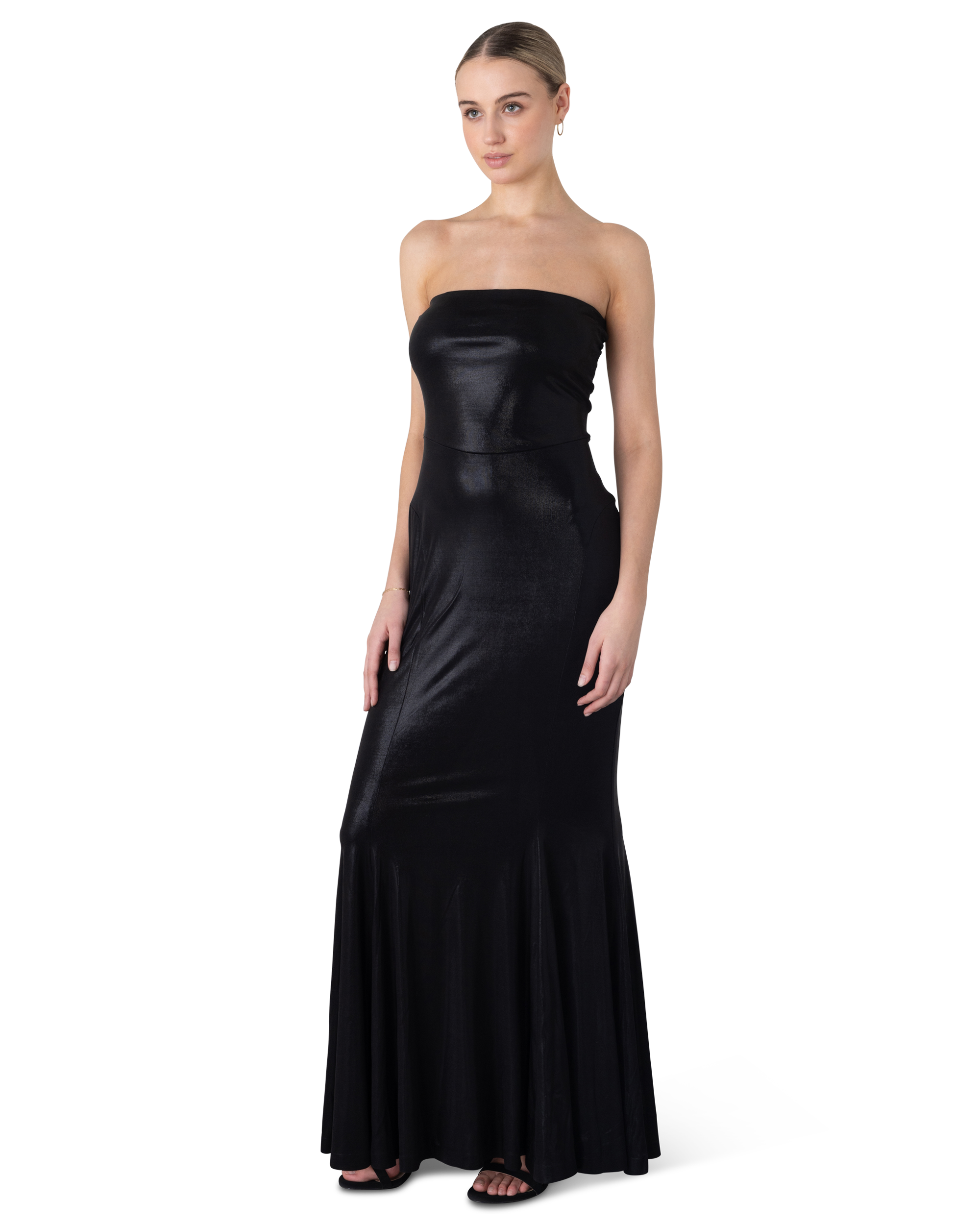 Strapless Lamé Fishtail Gown