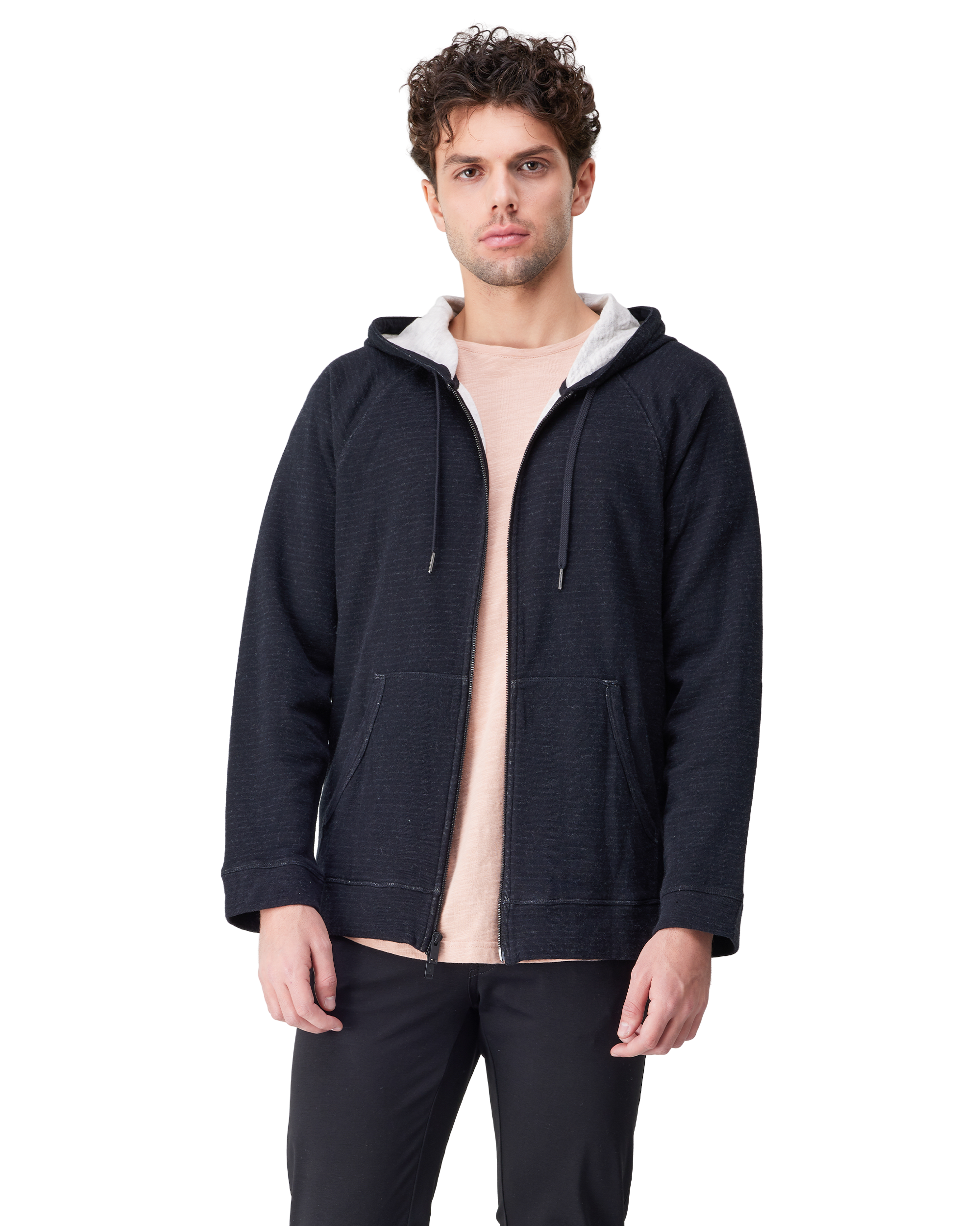 Double Plaited Knit Zip Hoodie