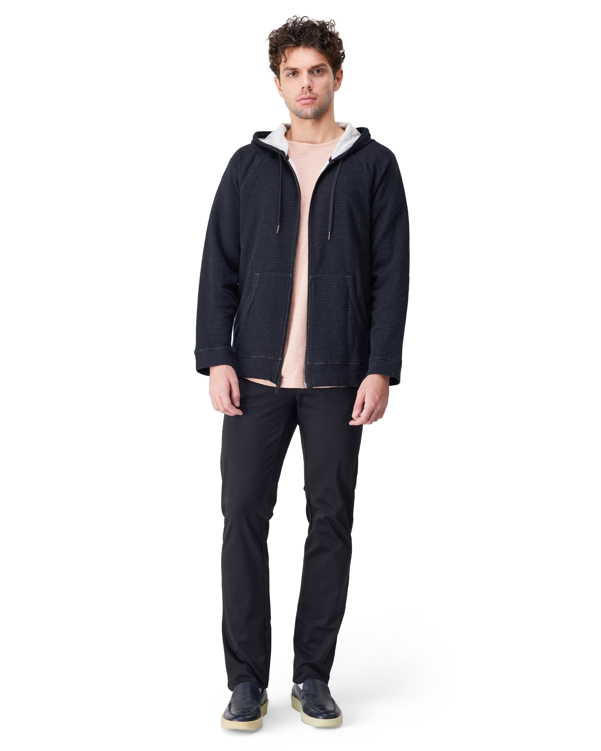 Double Plaited Knit Zip Hoodie