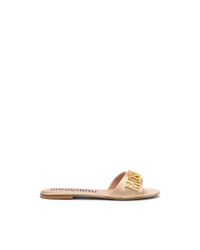 Logo Satin Mule Sandals - DIHSAN