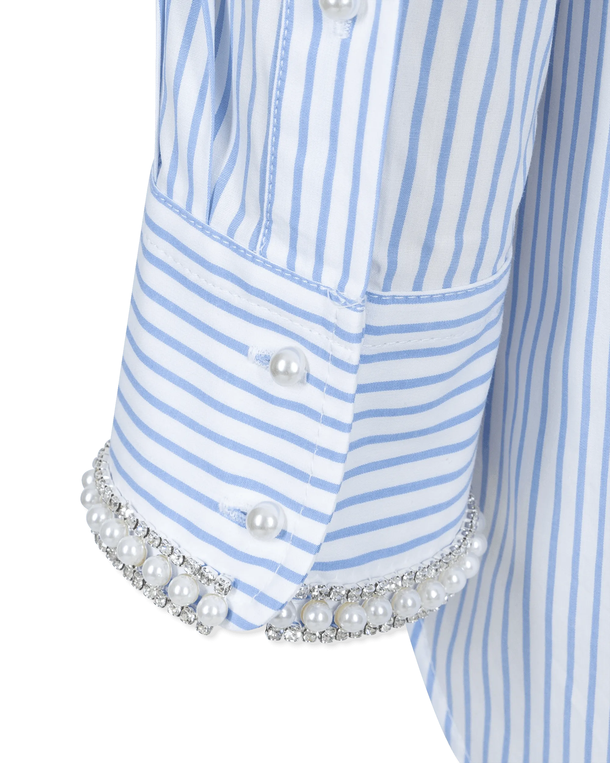 Generation Love Fiore Embellished Pinstripe Shirt - DIHSAN