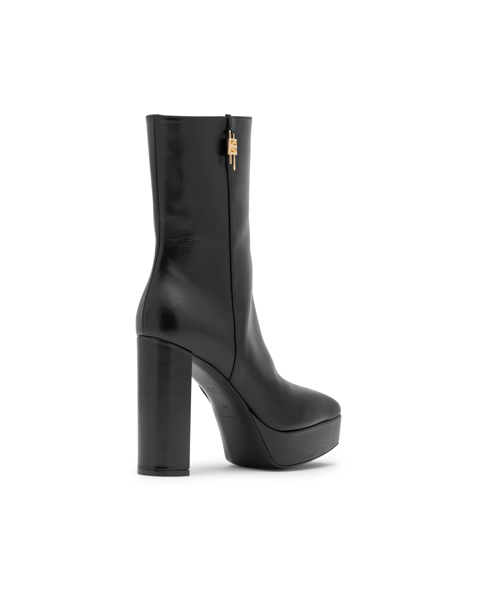 G-Lock Platform Leather Ankle Boots