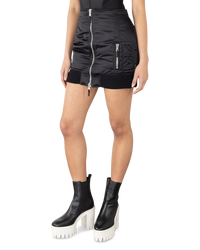 Embroidered Bomber Mini Skirt