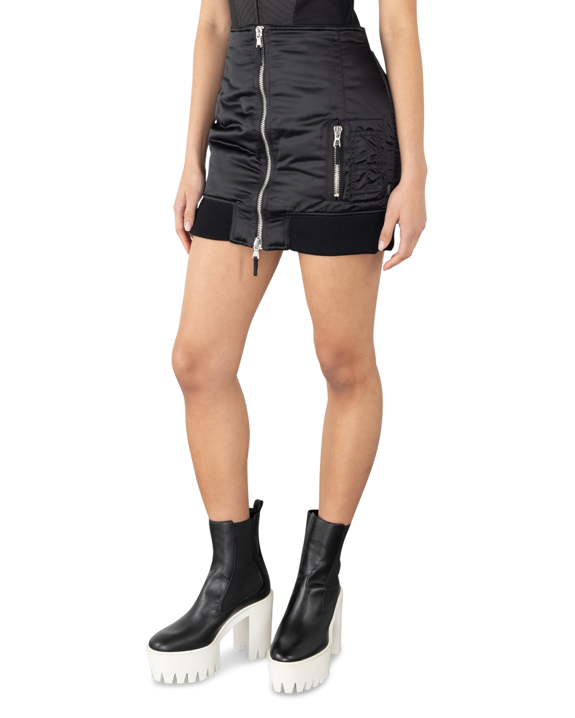Embroidered Bomber Mini Skirt