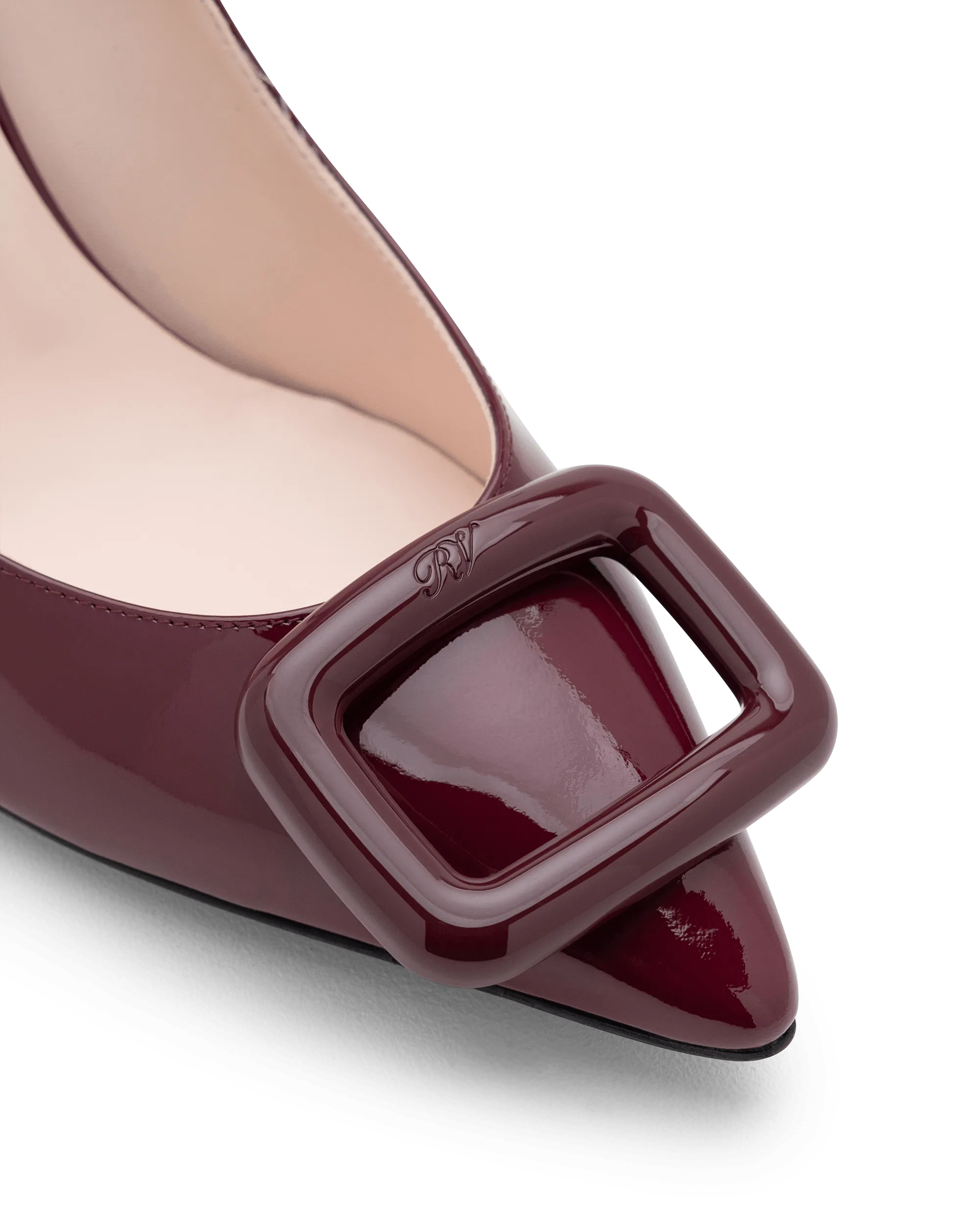 Viv' Choc Patent Leather Buckle Pumps