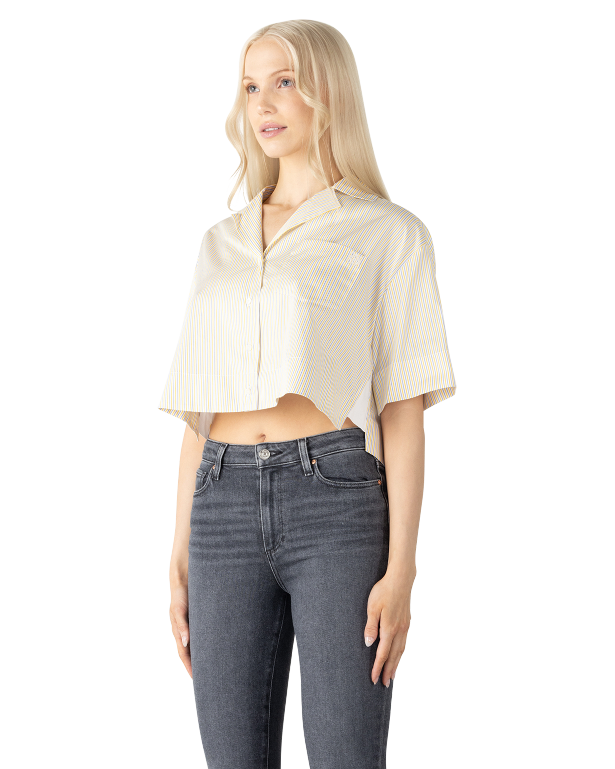 Striped Cropped Pyjama Shirt