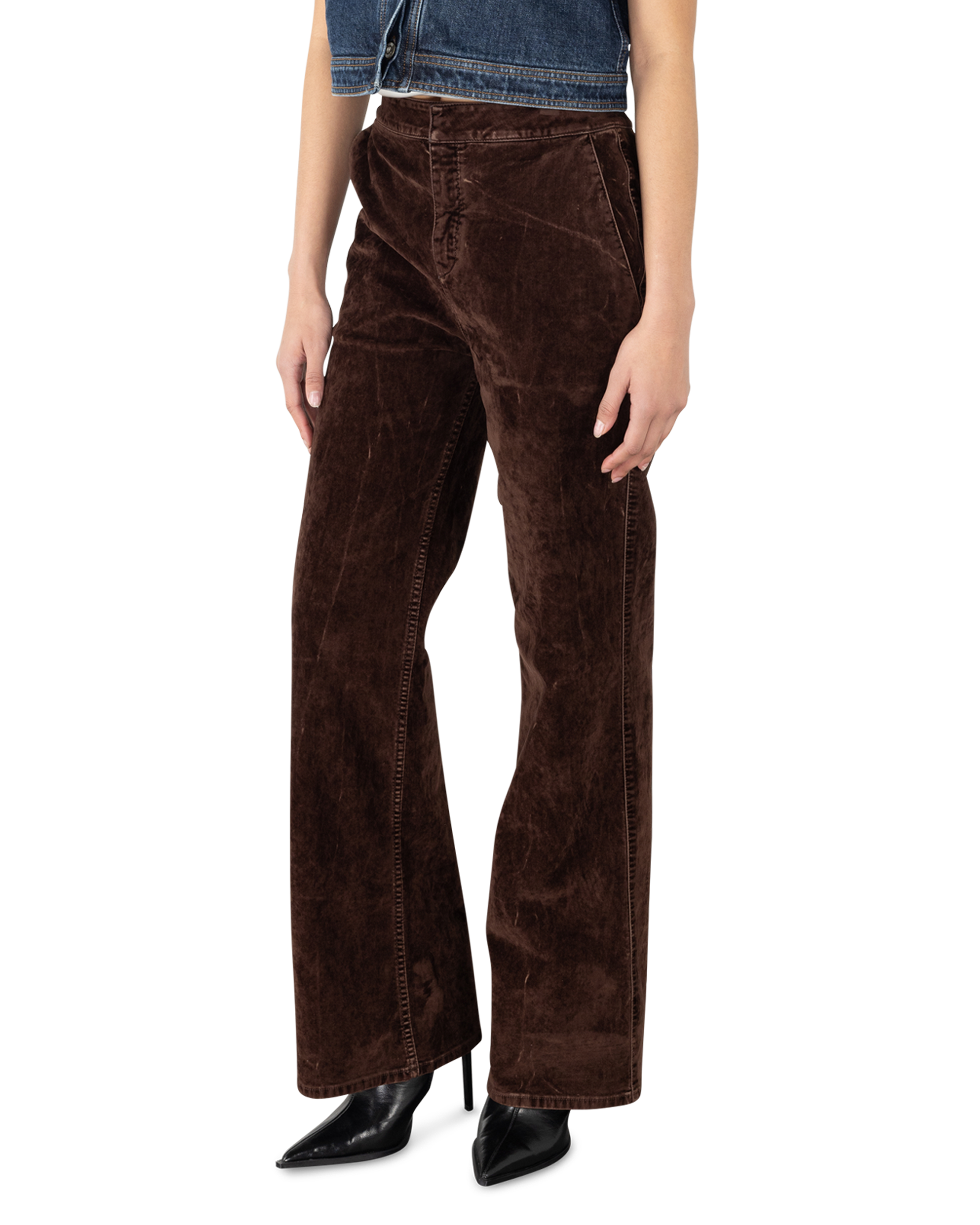 Bootleg Velvet Denim Jeans