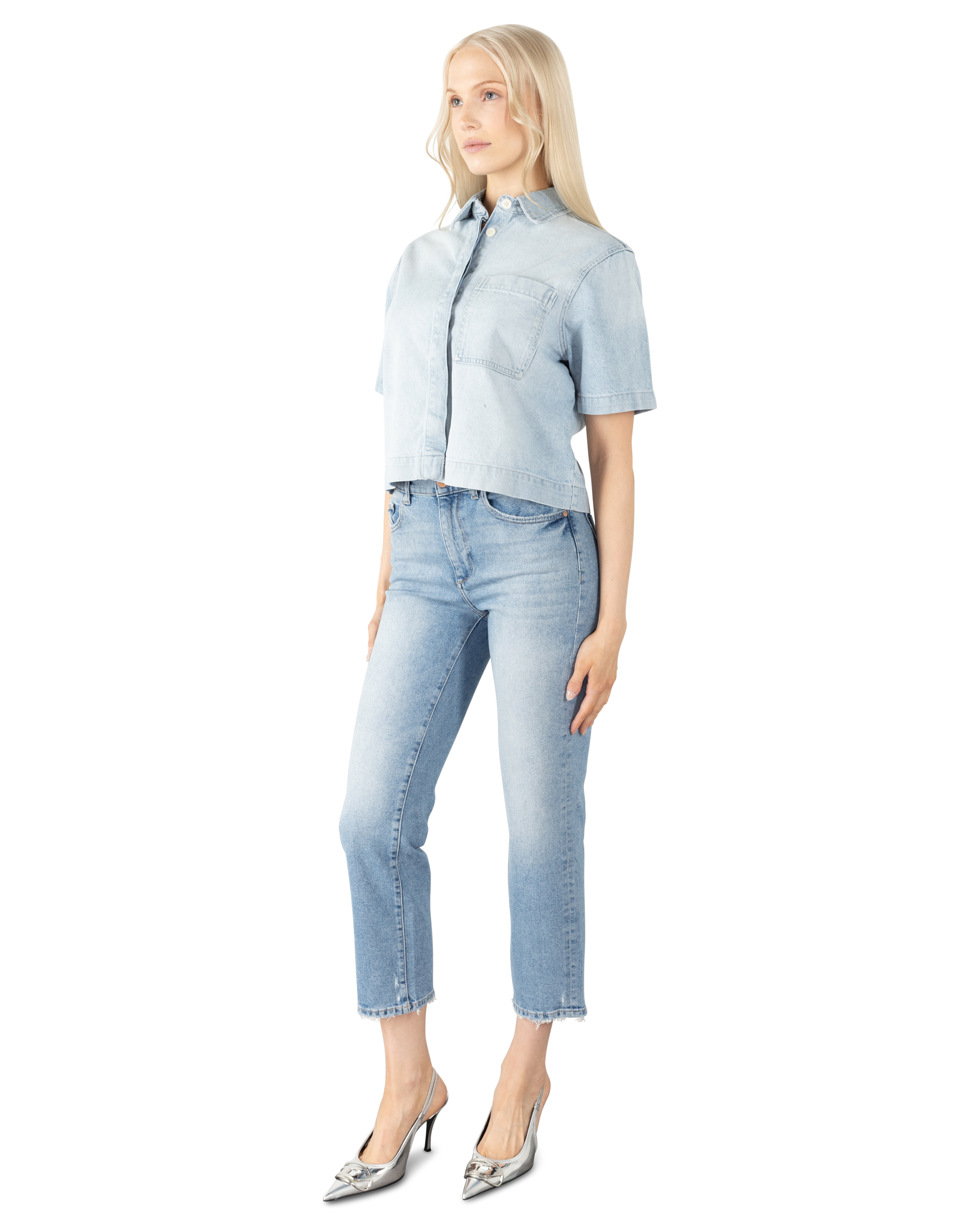 Patti High Rise Straight 27" Jeans