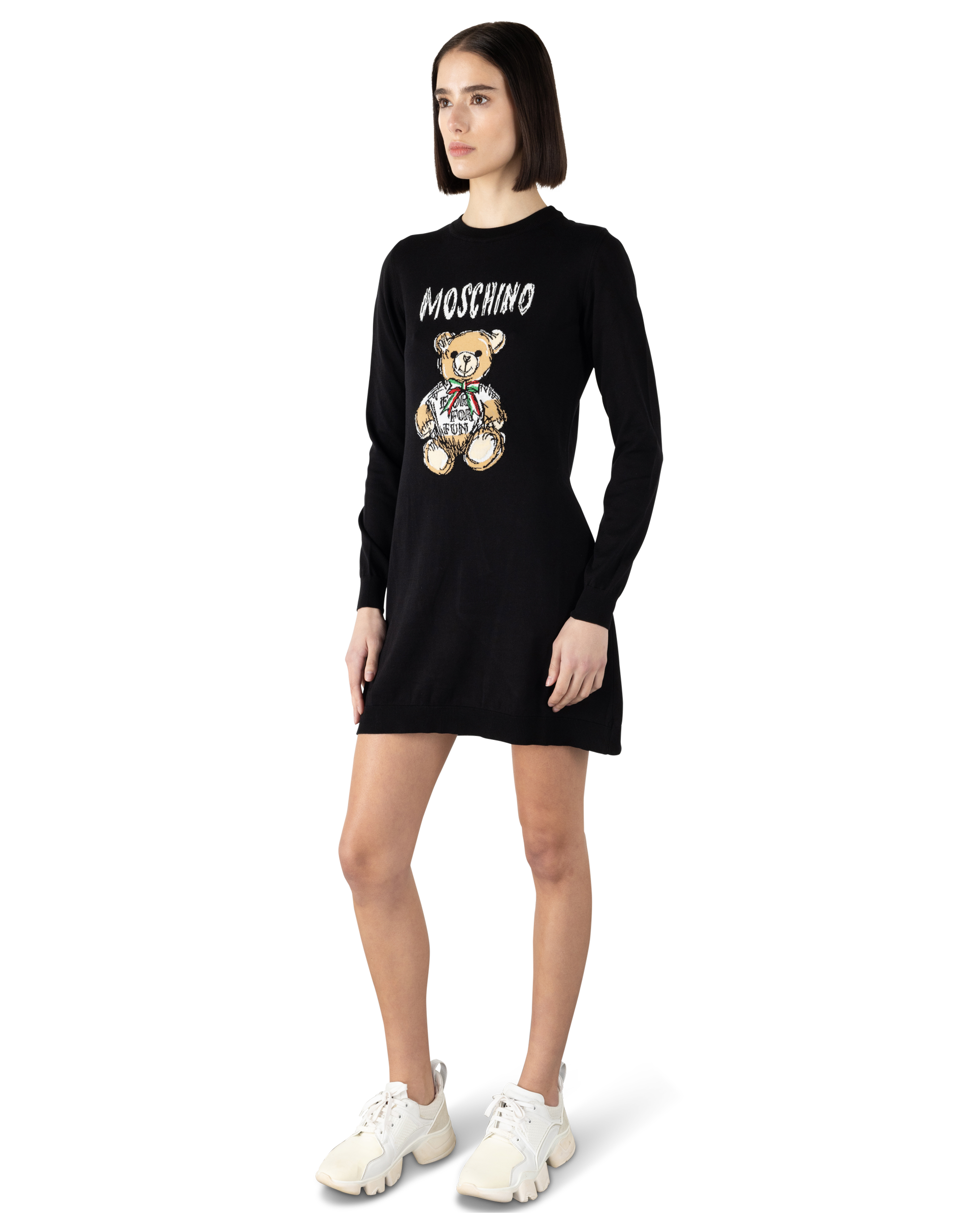 Teddy Bear Printed Mini T-Shirt Dress