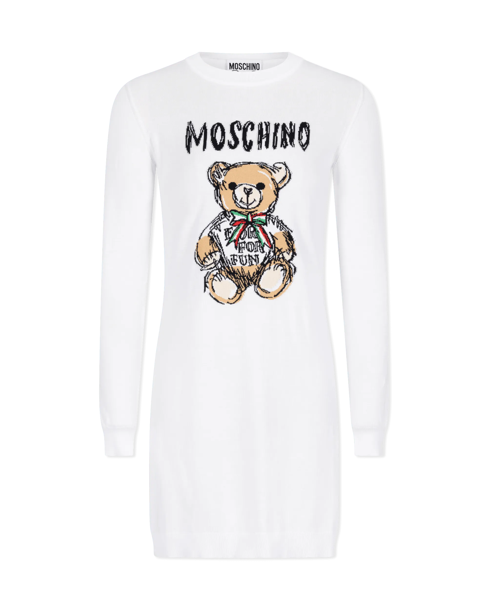 Teddy Bear Printed Mini T-Shirt Dress