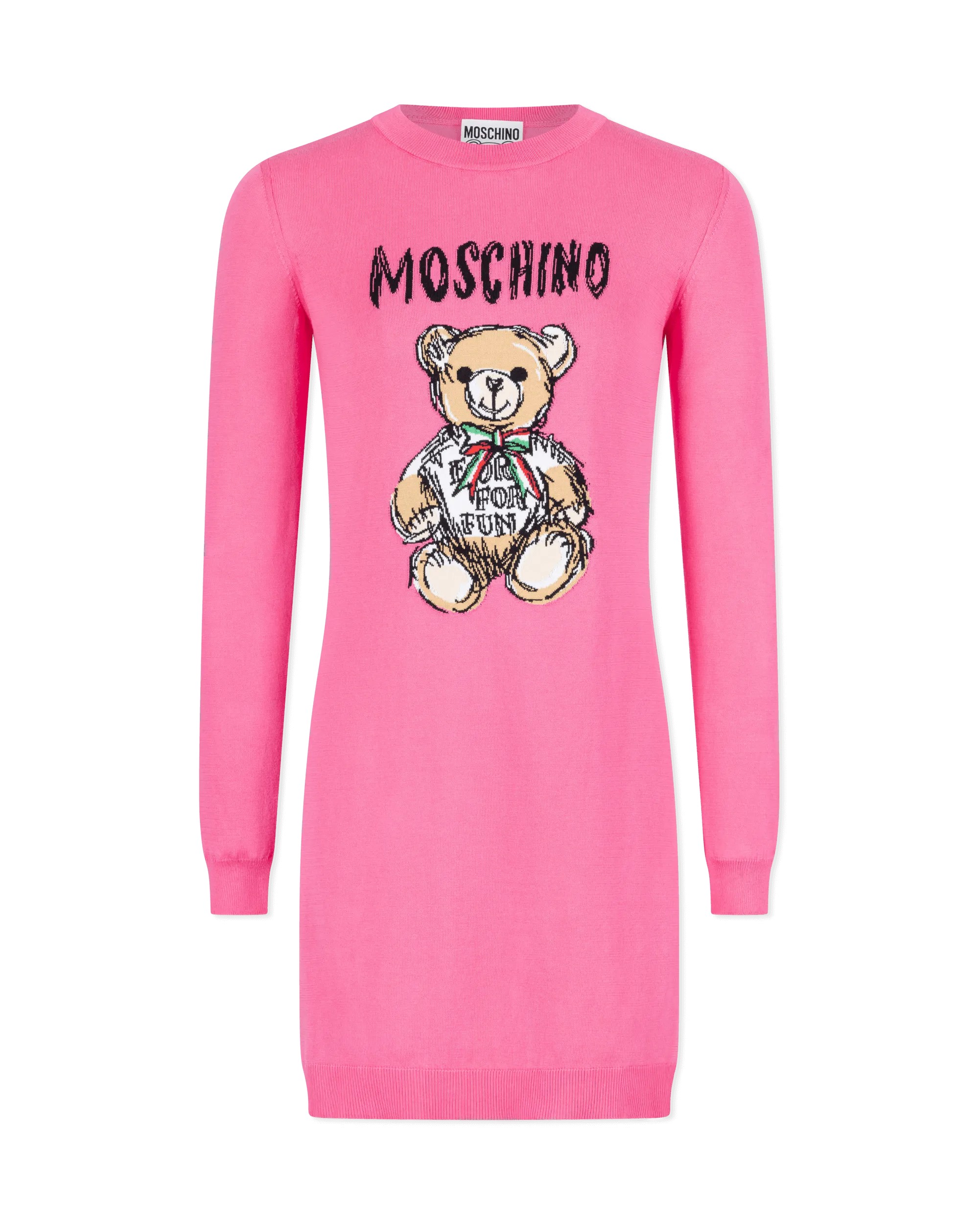 Teddy Bear Printed Mini T-Shirt Dress