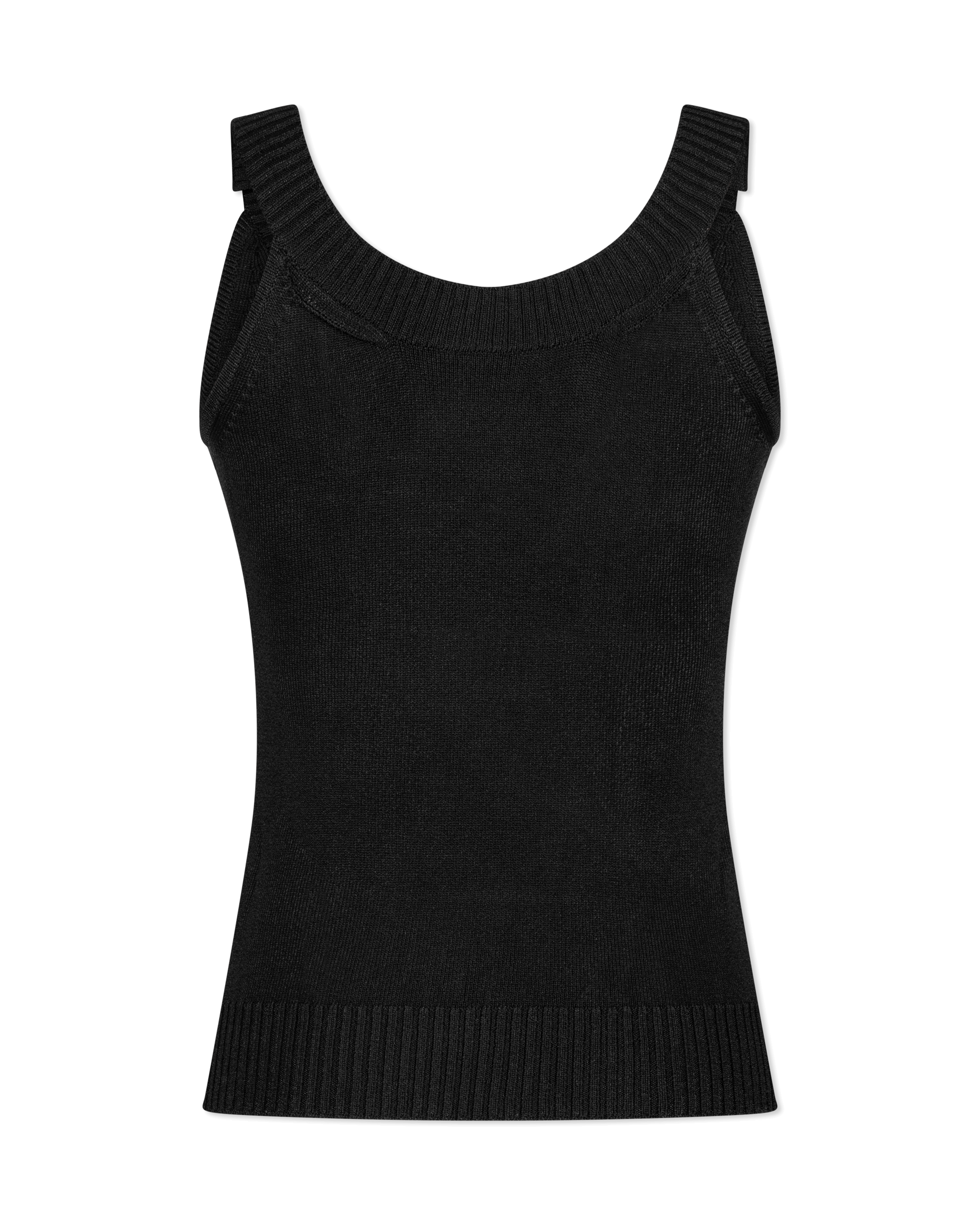 Decorative Button Ribbed Tank-Top