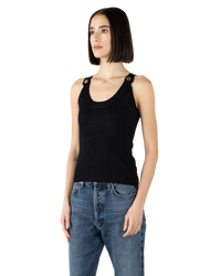 Decorative Button Ribbed Tank-Top