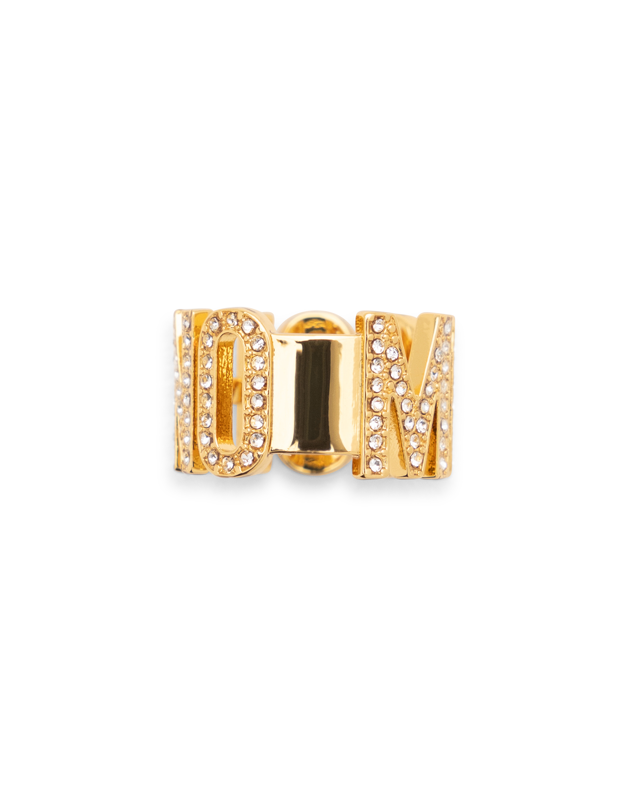 Iced Logo Lettering Embellished Ring