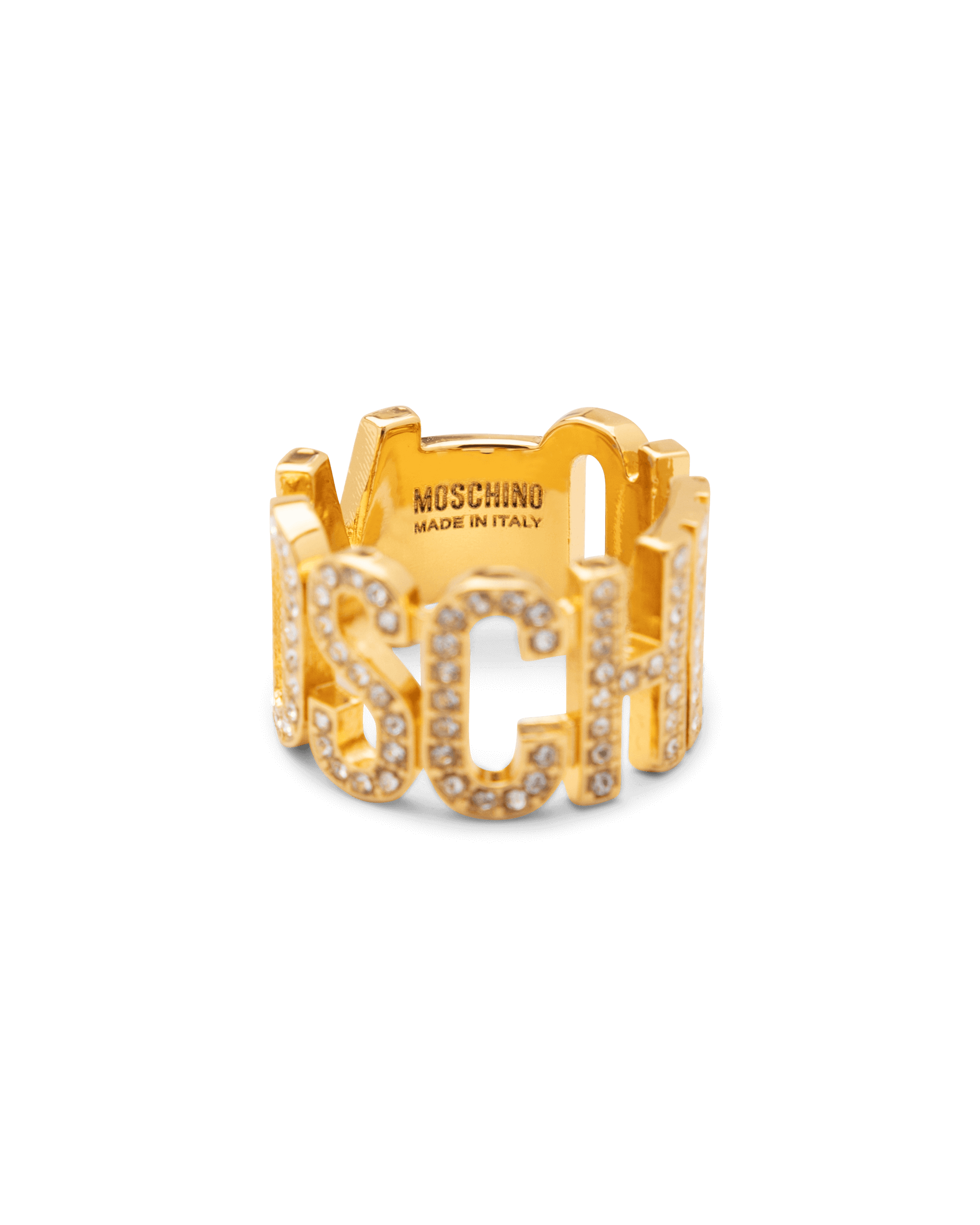 Iced Logo Lettering Embellished Ring