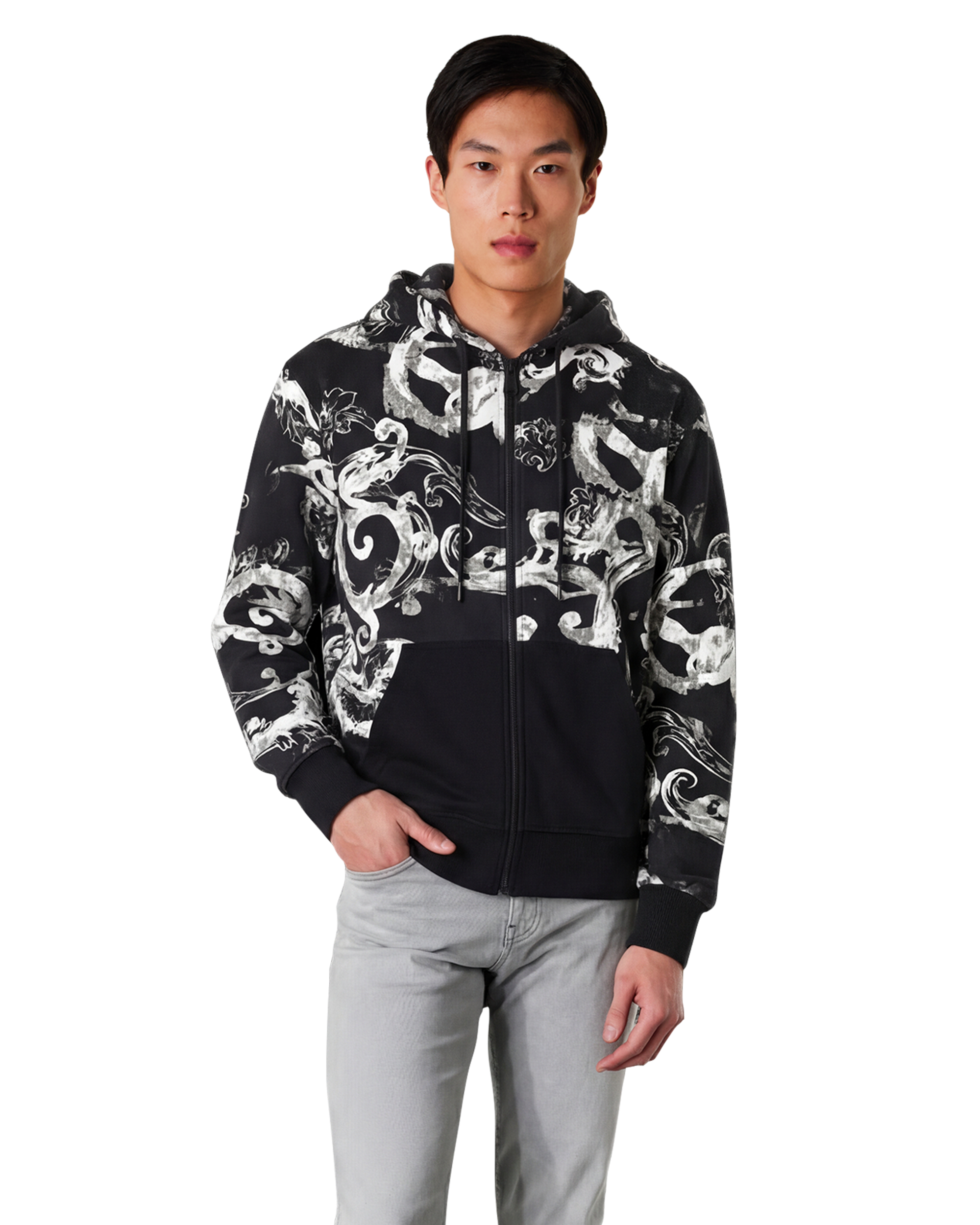 Watercolor Couture Zip Hoodie