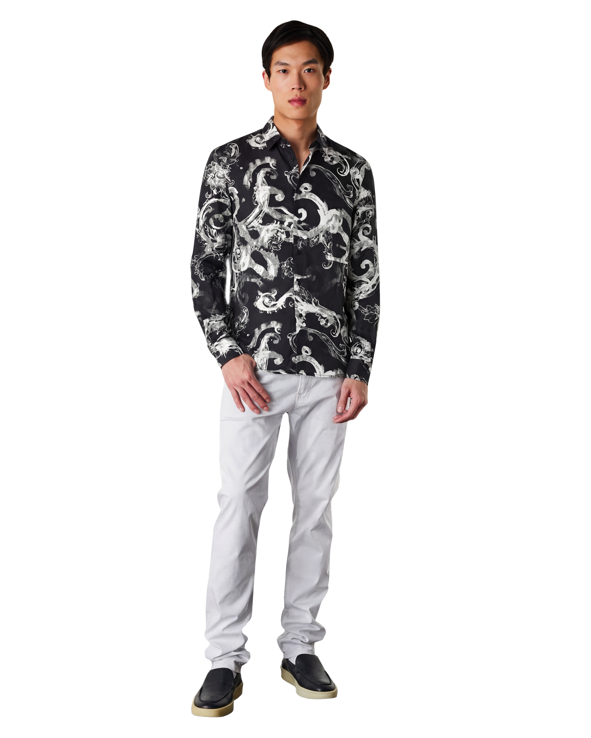 Watercolor Baroque Couture Long Sleeve Shirt